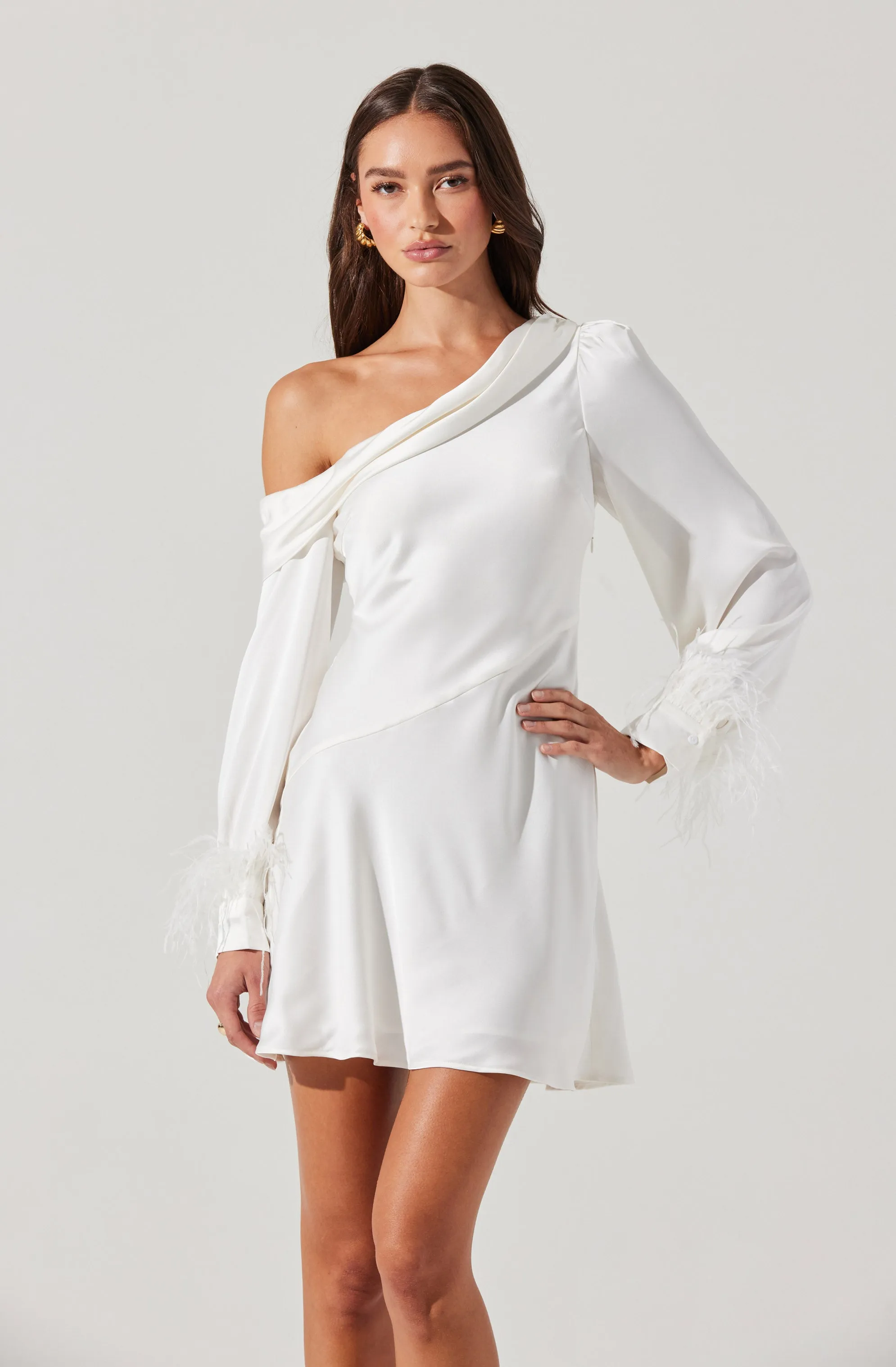 Augusta Feather Trim Mini Dress sold by Astr product image thumbnail 2