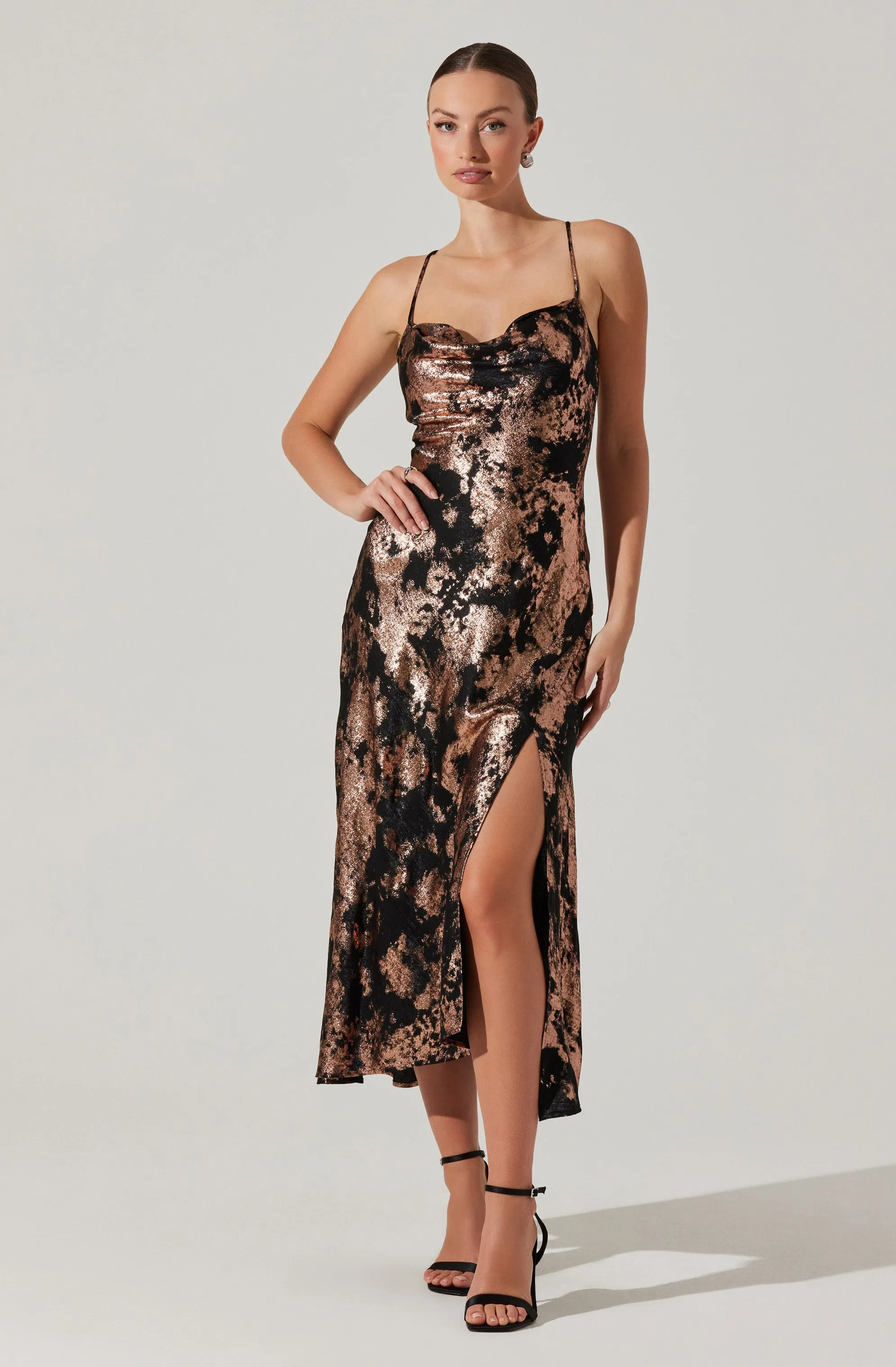 Gaia Metallic Midi Dress sold by Astr product image thumbnail 3