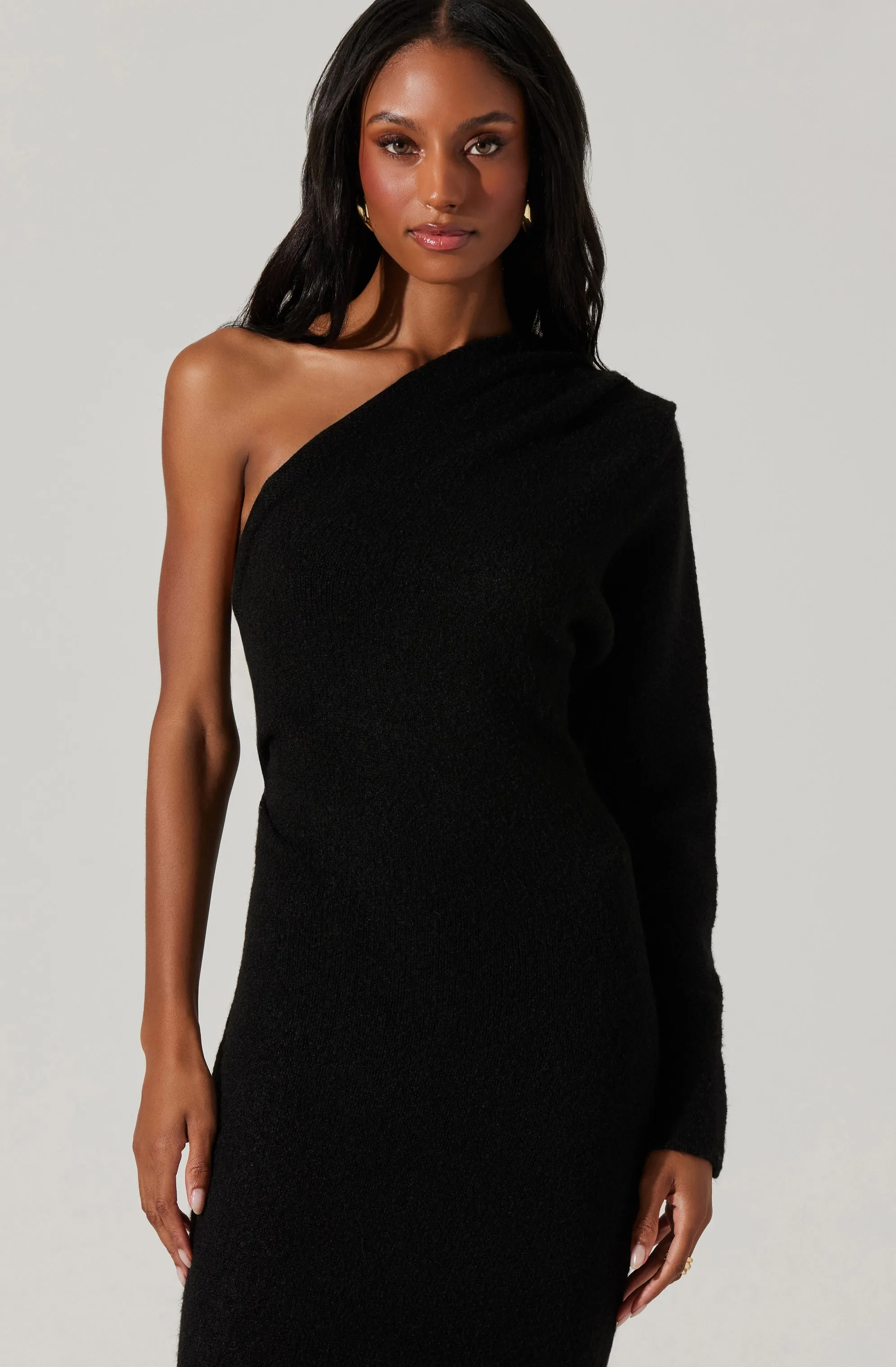 Finola One Shoulder Midi Sweater Dress sold by Astr product image thumbnail 5
