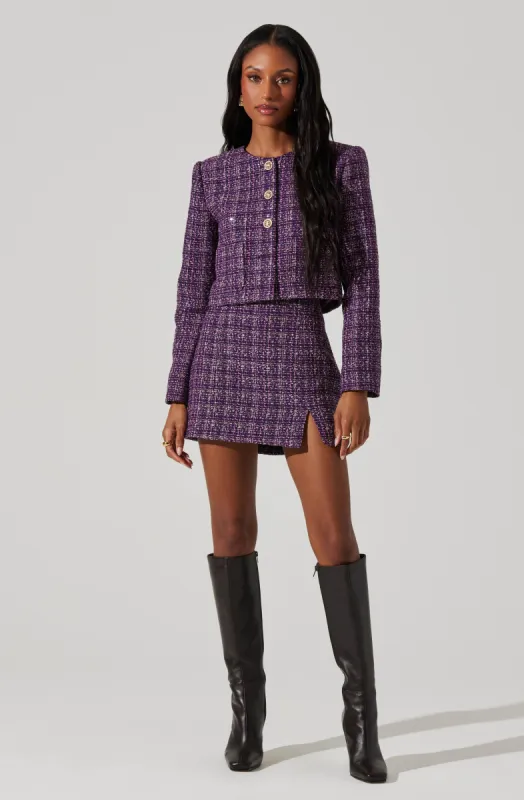 Covina Tweed Mini Skirt sold by Astr