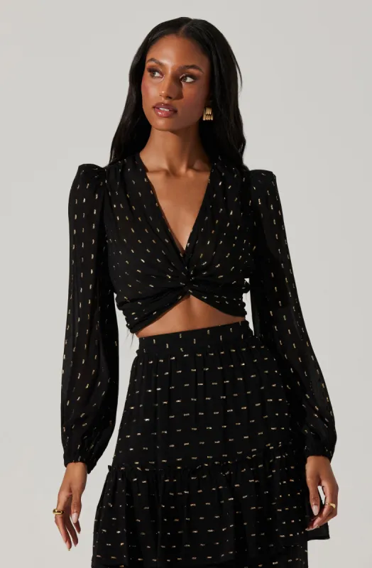 Nix Twist Front Crop Top sold by Astr