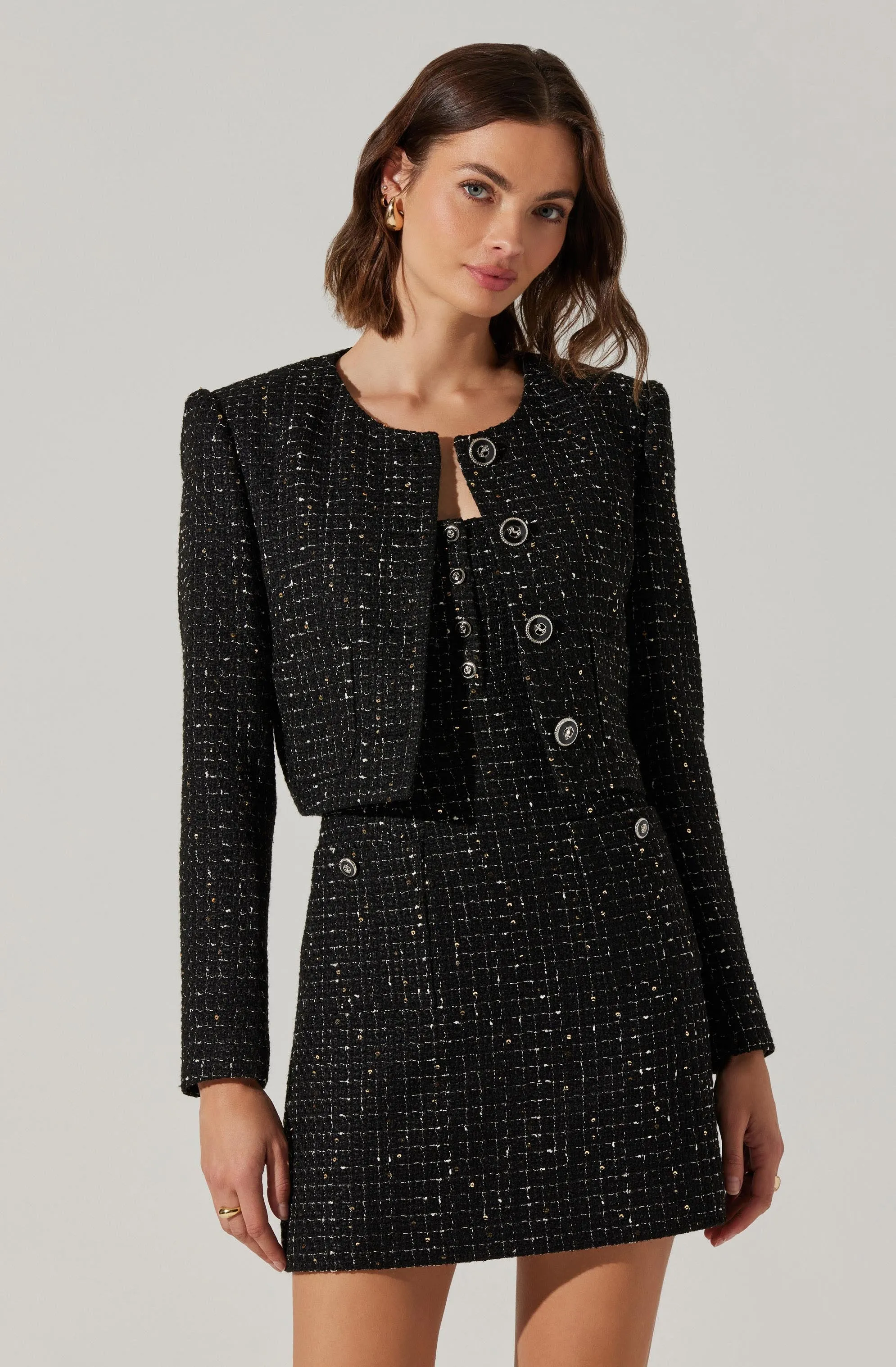 Milena Tweed Cropped Jacket sold by Astr product image thumbnail 3