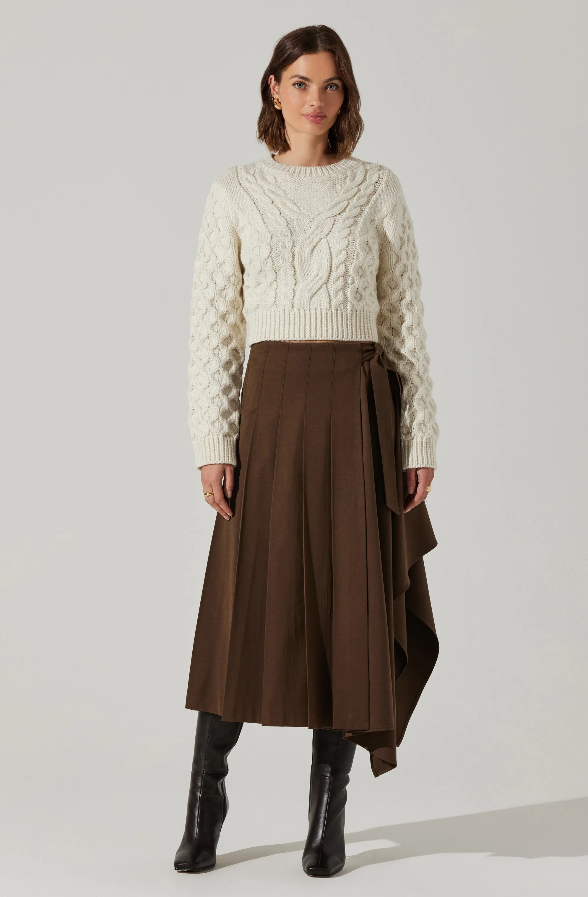 Caila Cable Knit Cropped Sweater sold by Astr product image thumbnail 5