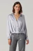 Sebio Satin Rhinestone Top sold by Astr