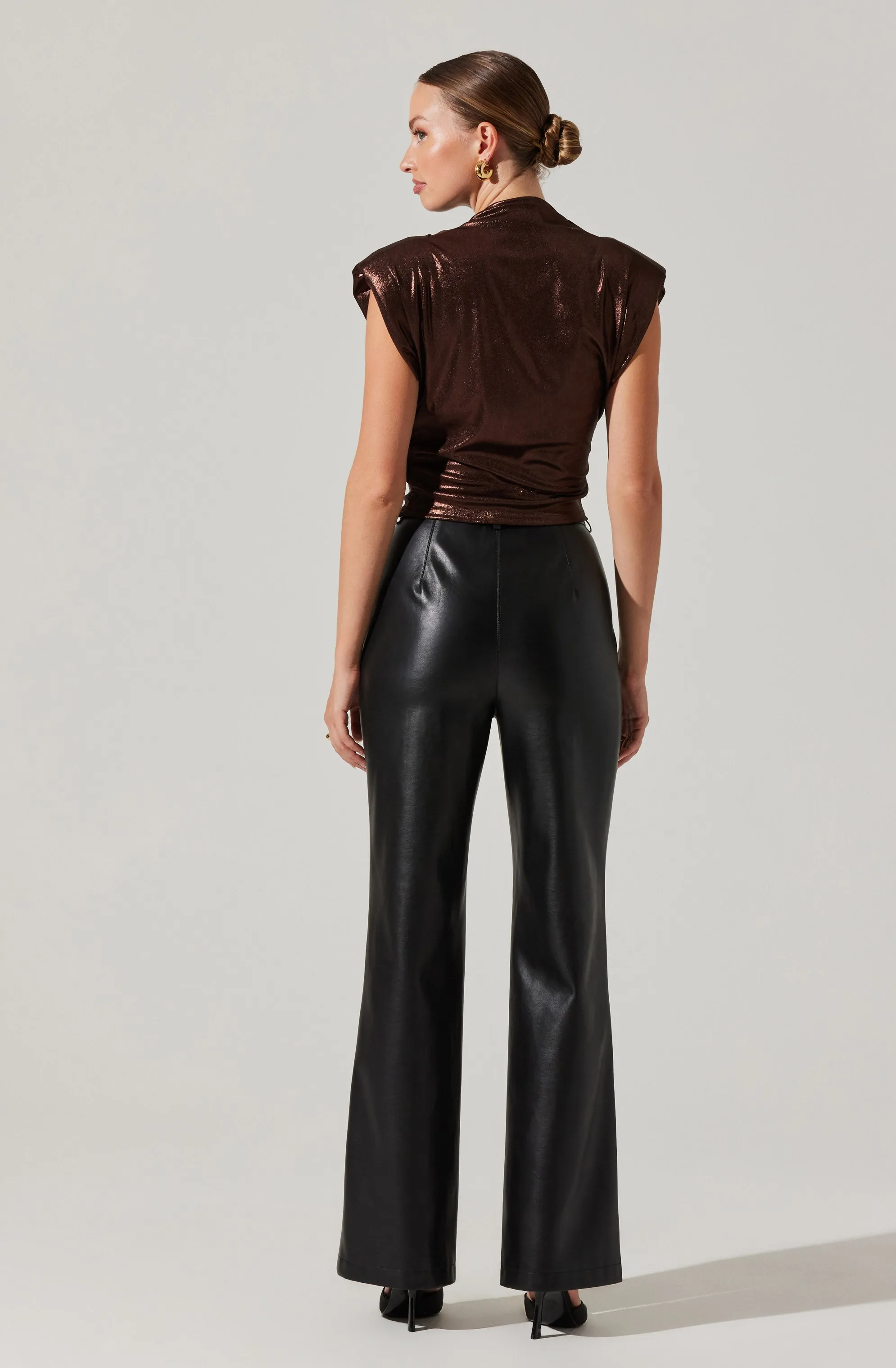 Solange Metallic Mock Neck Top sold by Astr product image thumbnail 4