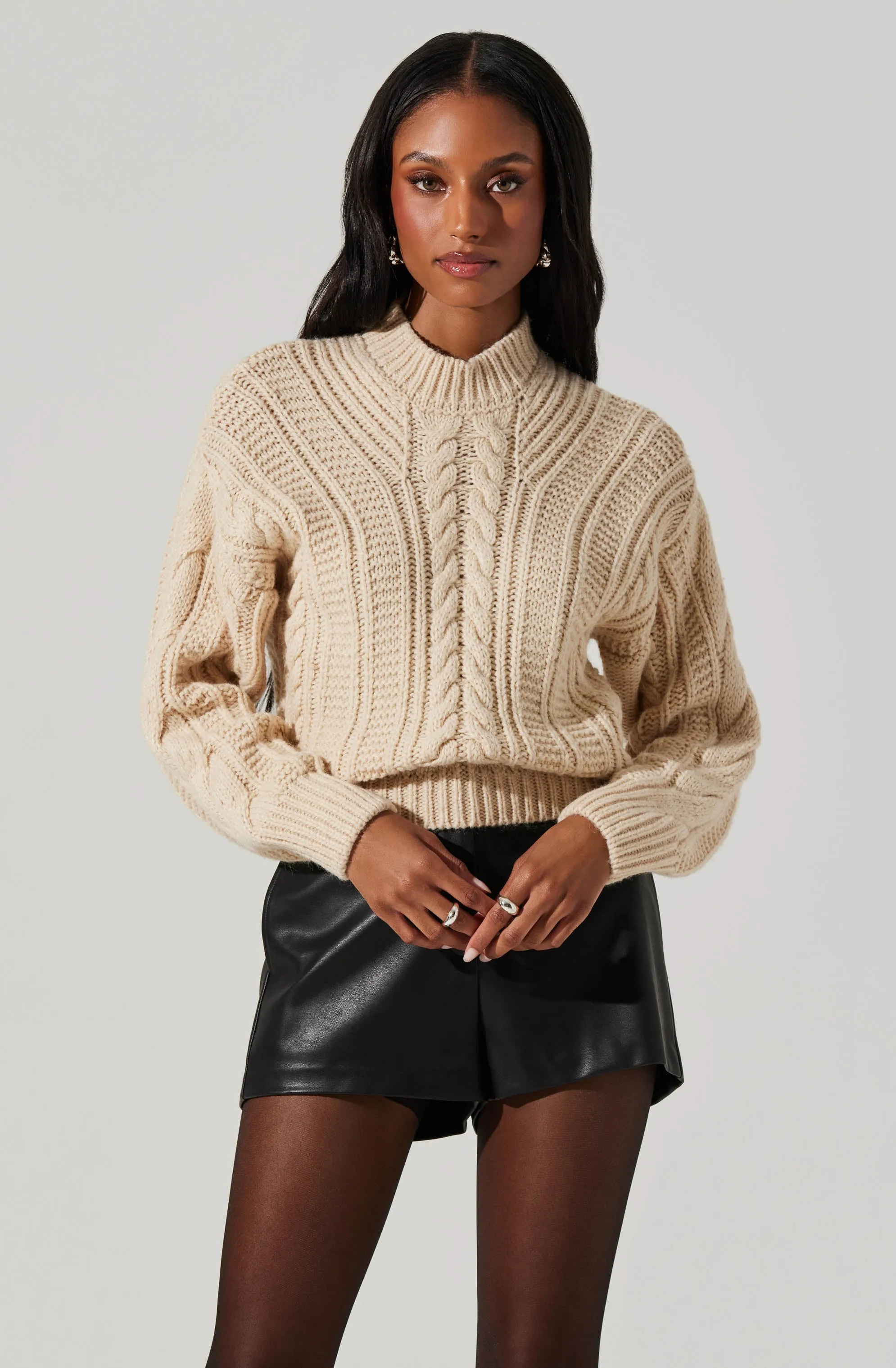 Laverne Cable Knit Tie-Back Sweater sold by Astr product image thumbnail 3