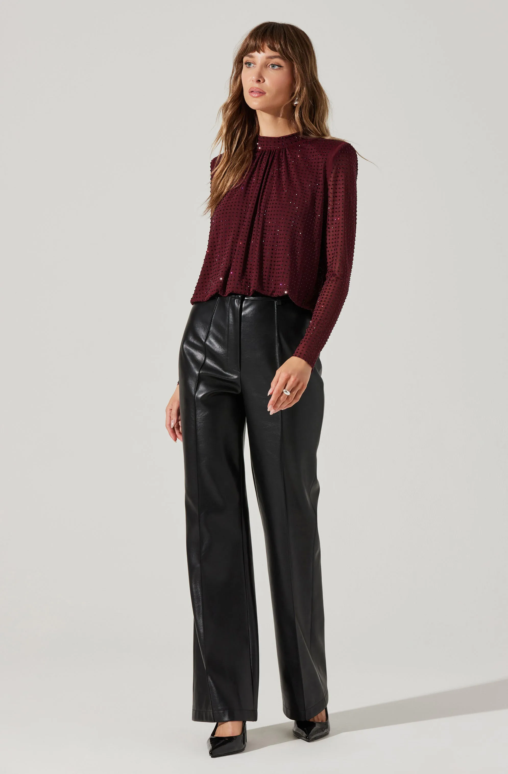 Balsa Mock Neck Rhinestone Top sold by Astr product image thumbnail 5