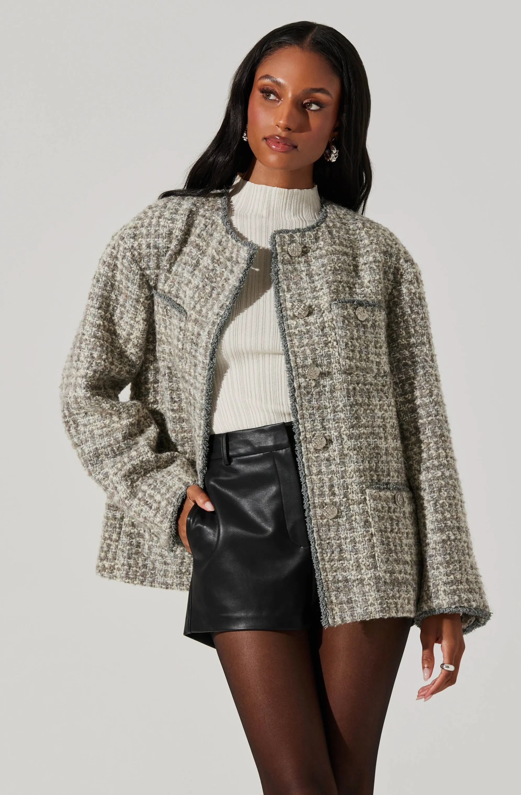 Perona Tweed Oversized Coat sold by Astr product image thumbnail 3