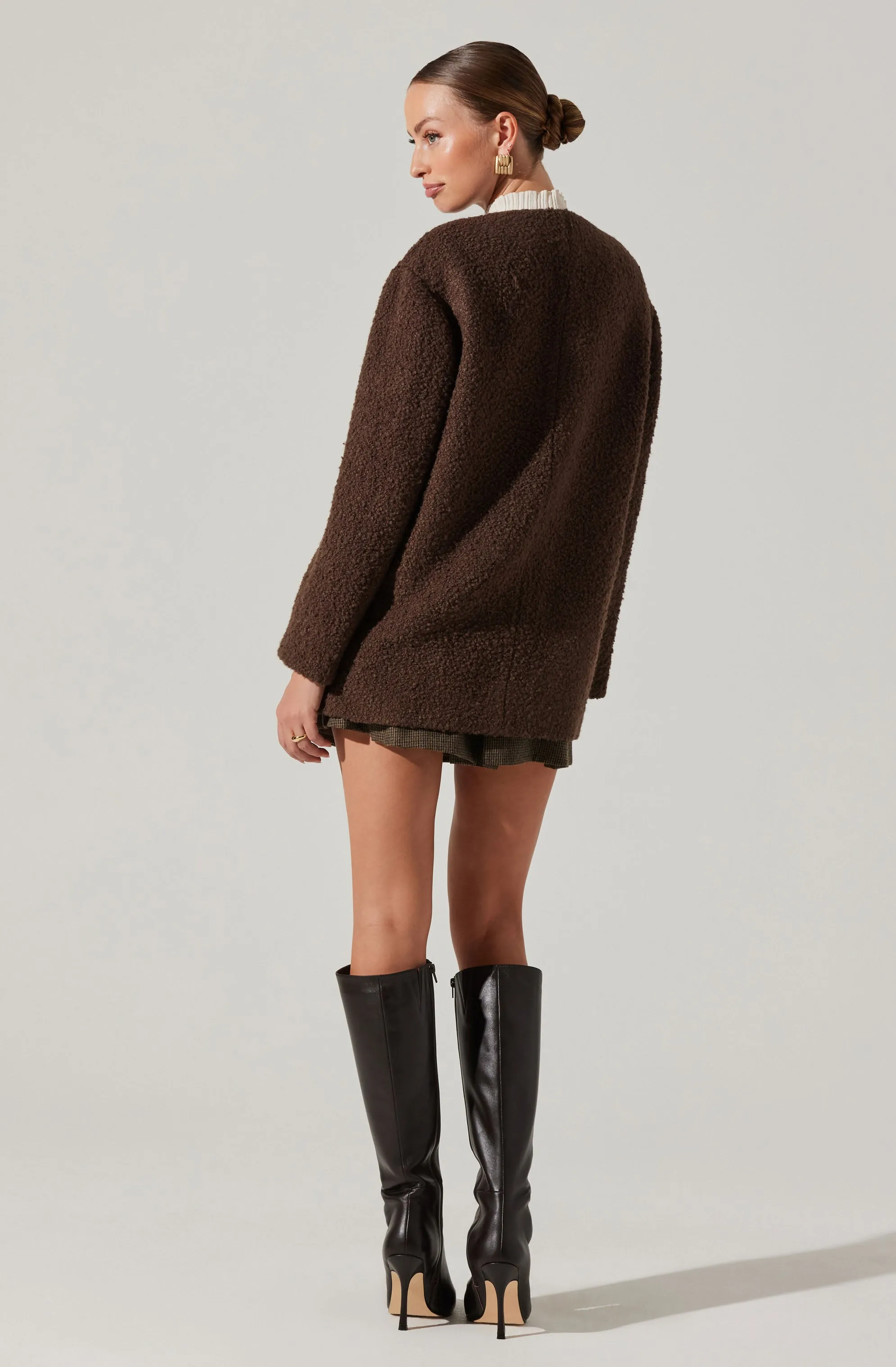 Maidy Boucle V-Neck Coat sold by Astr product image thumbnail 4