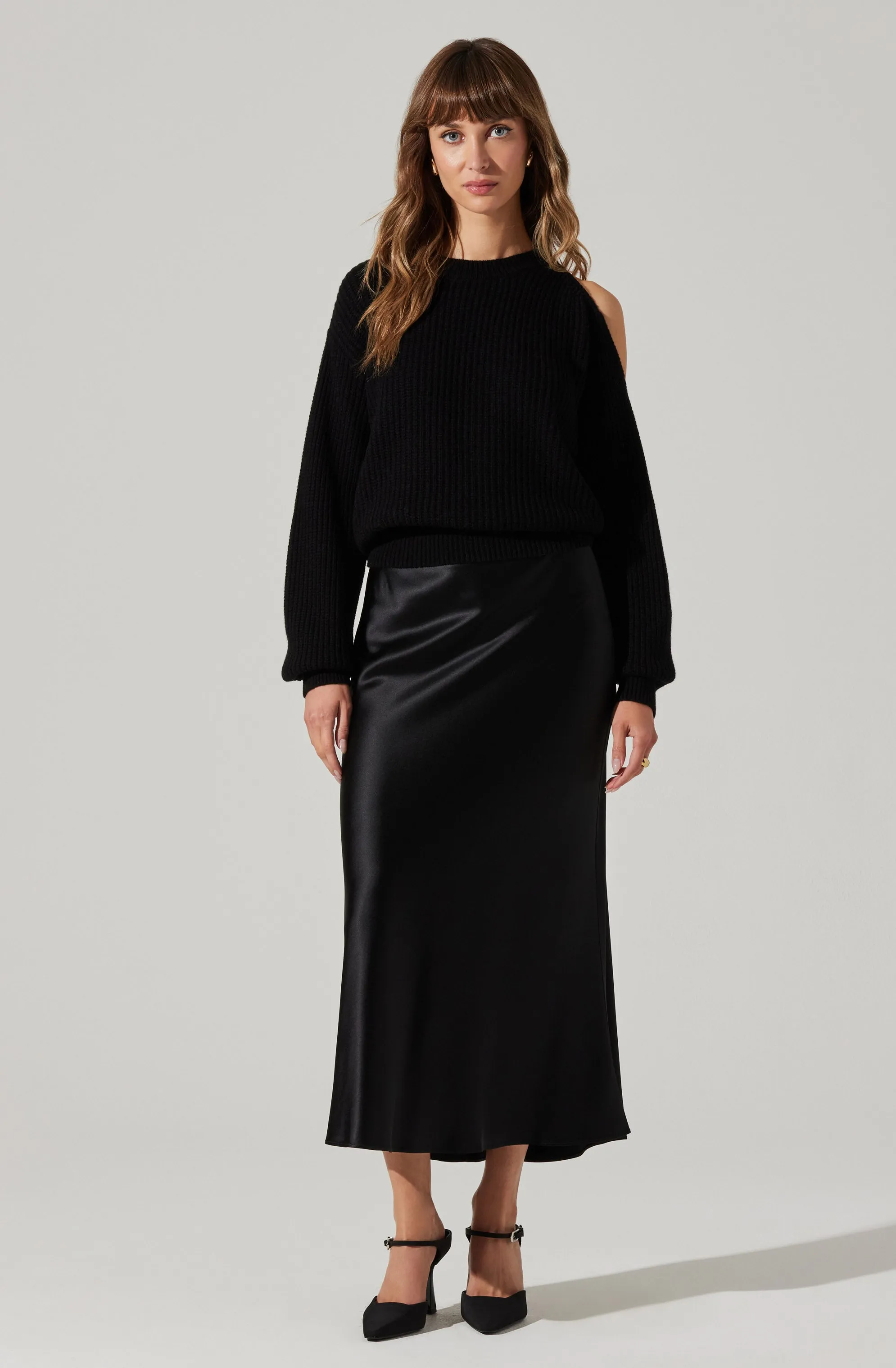 Millicent Ribbed Cold Shoulder Sweater sold by Astr product image thumbnail 2