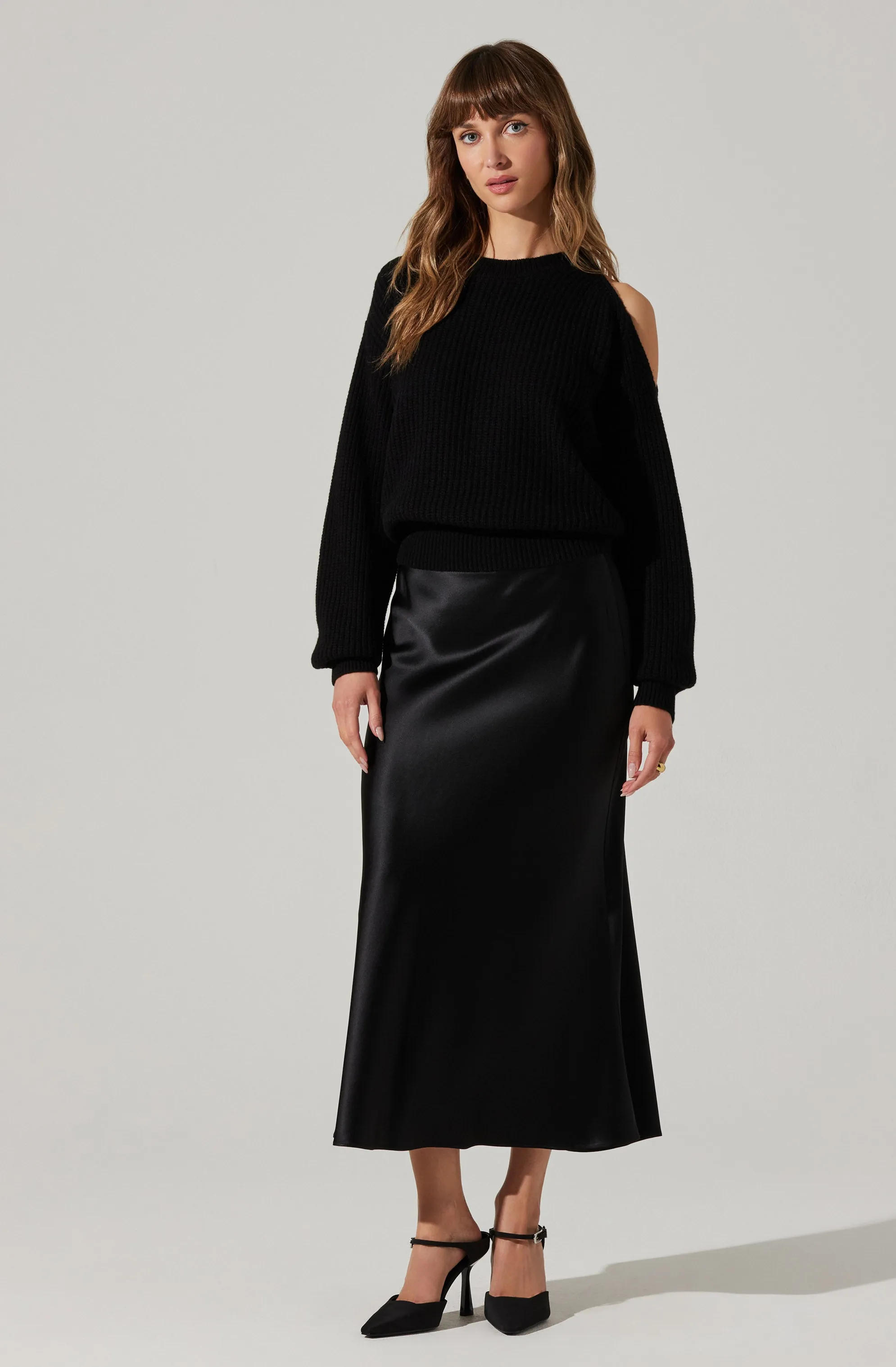 Millicent Ribbed Cold Shoulder Sweater sold by Astr product image thumbnail 5