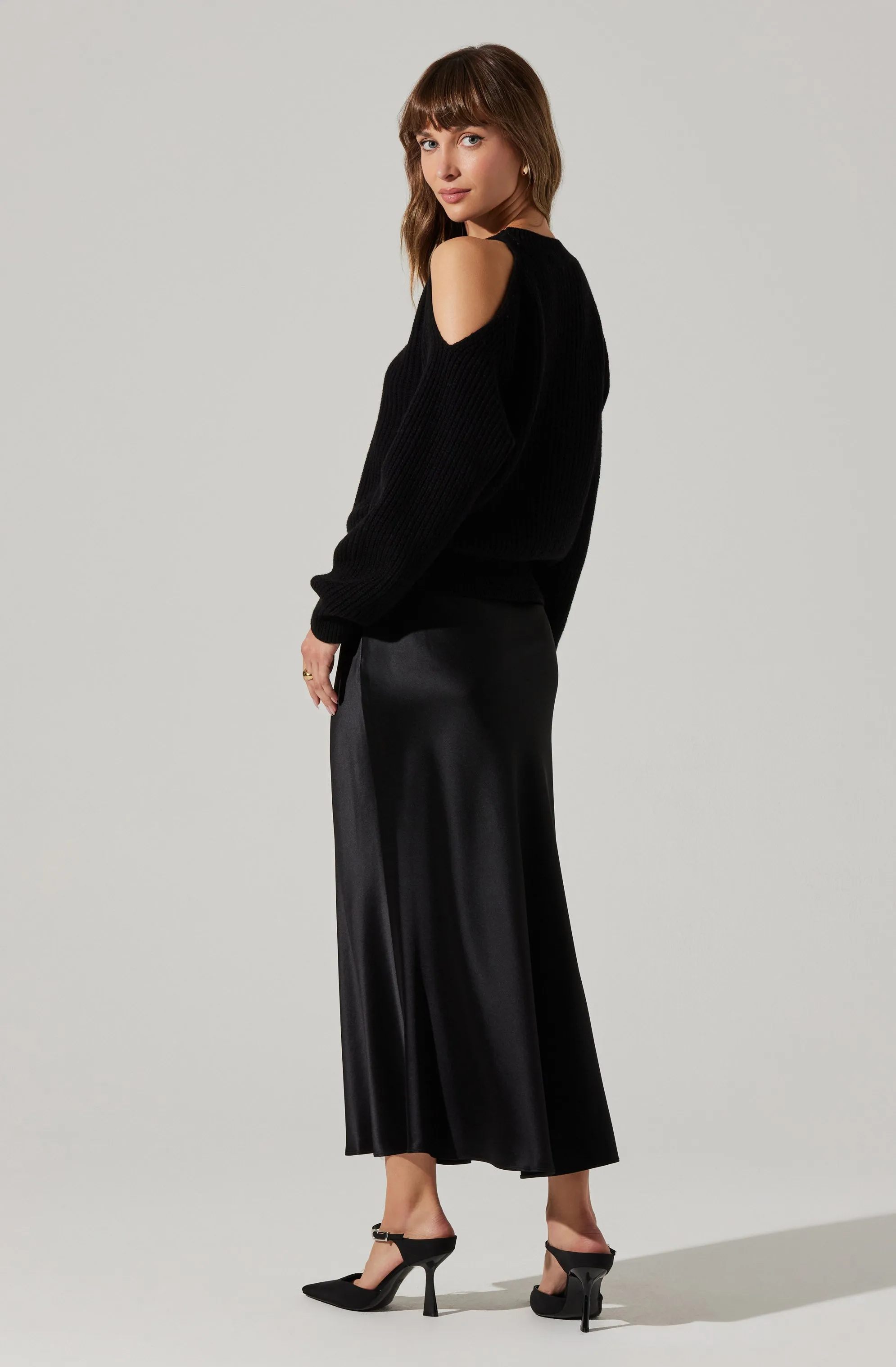 Millicent Ribbed Cold Shoulder Sweater sold by Astr product image thumbnail 4