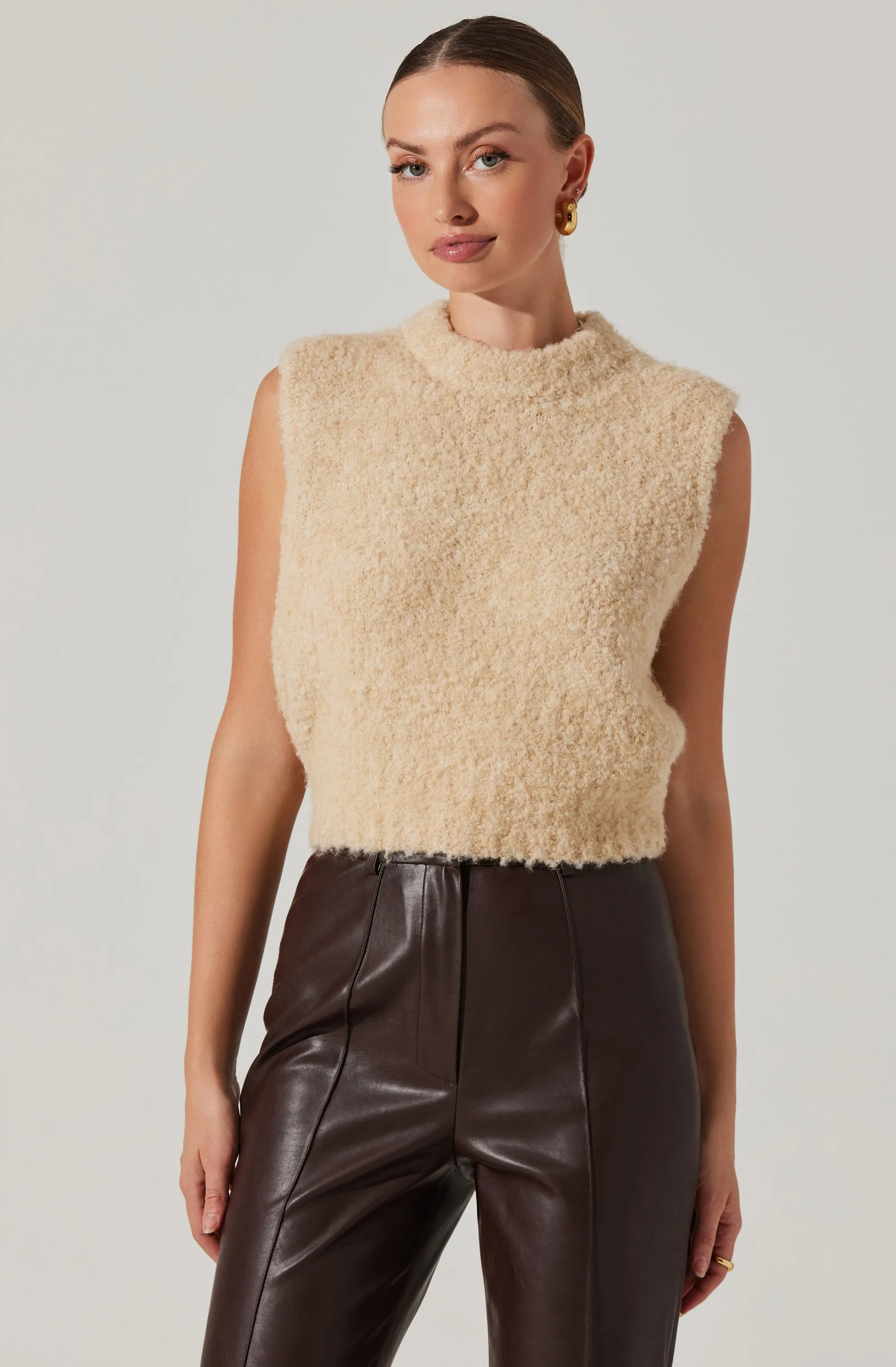 Edlyn Boucle Mock Neck Sweater sold by Astr