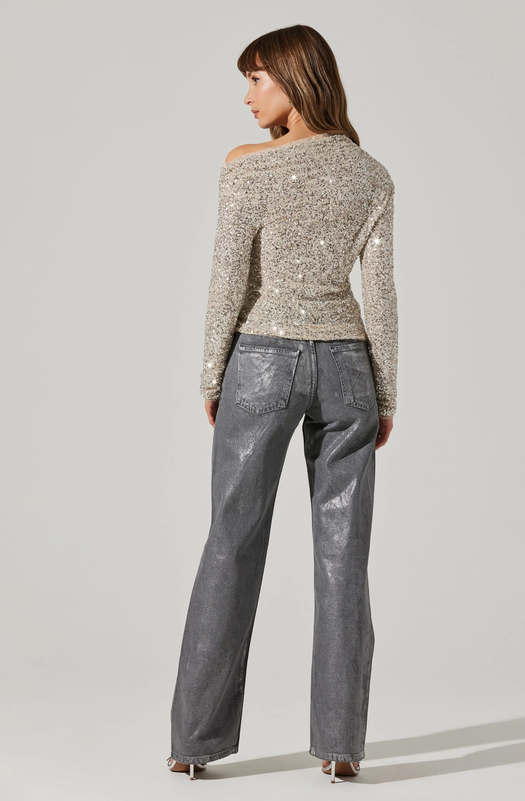 Icyln Sequin Off Shoulder Top sold by Astr product image thumbnail 4