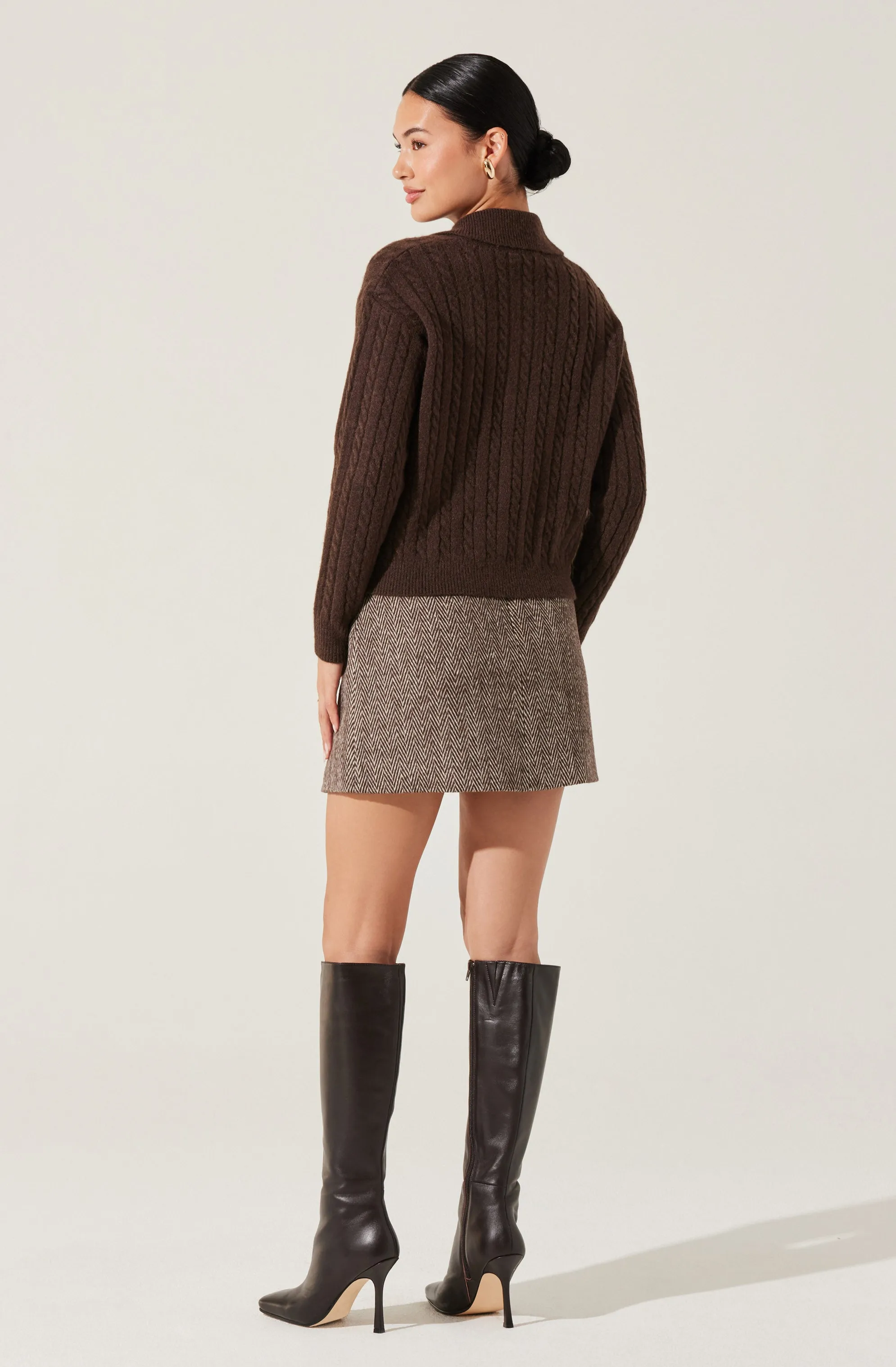 Cable Knit Polo Sweater sold by Astr product image thumbnail 4