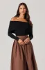 Foldover Ribbed Off Shoulder Sweater sold by Astr