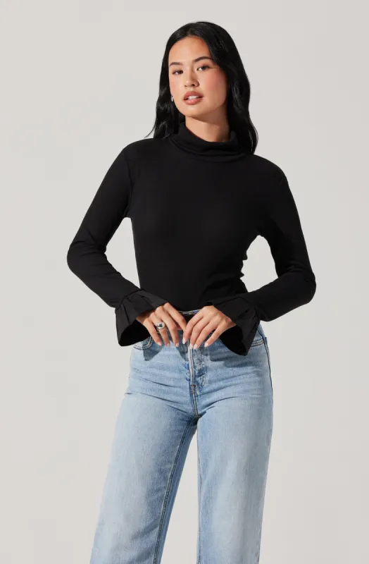 Flare Sleeve Ribbed Turtleneck sold by Astr