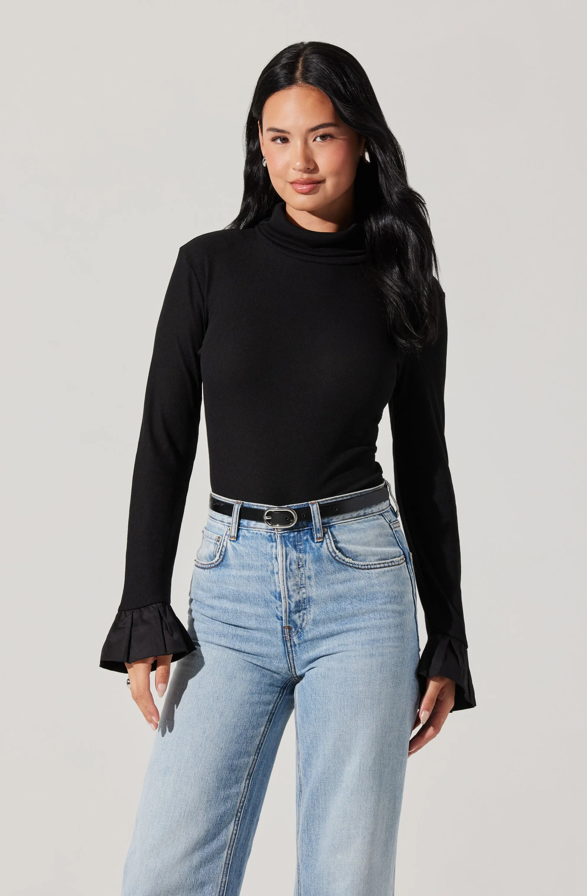 Flare Sleeve Ribbed Turtleneck sold by Astr product image thumbnail 3