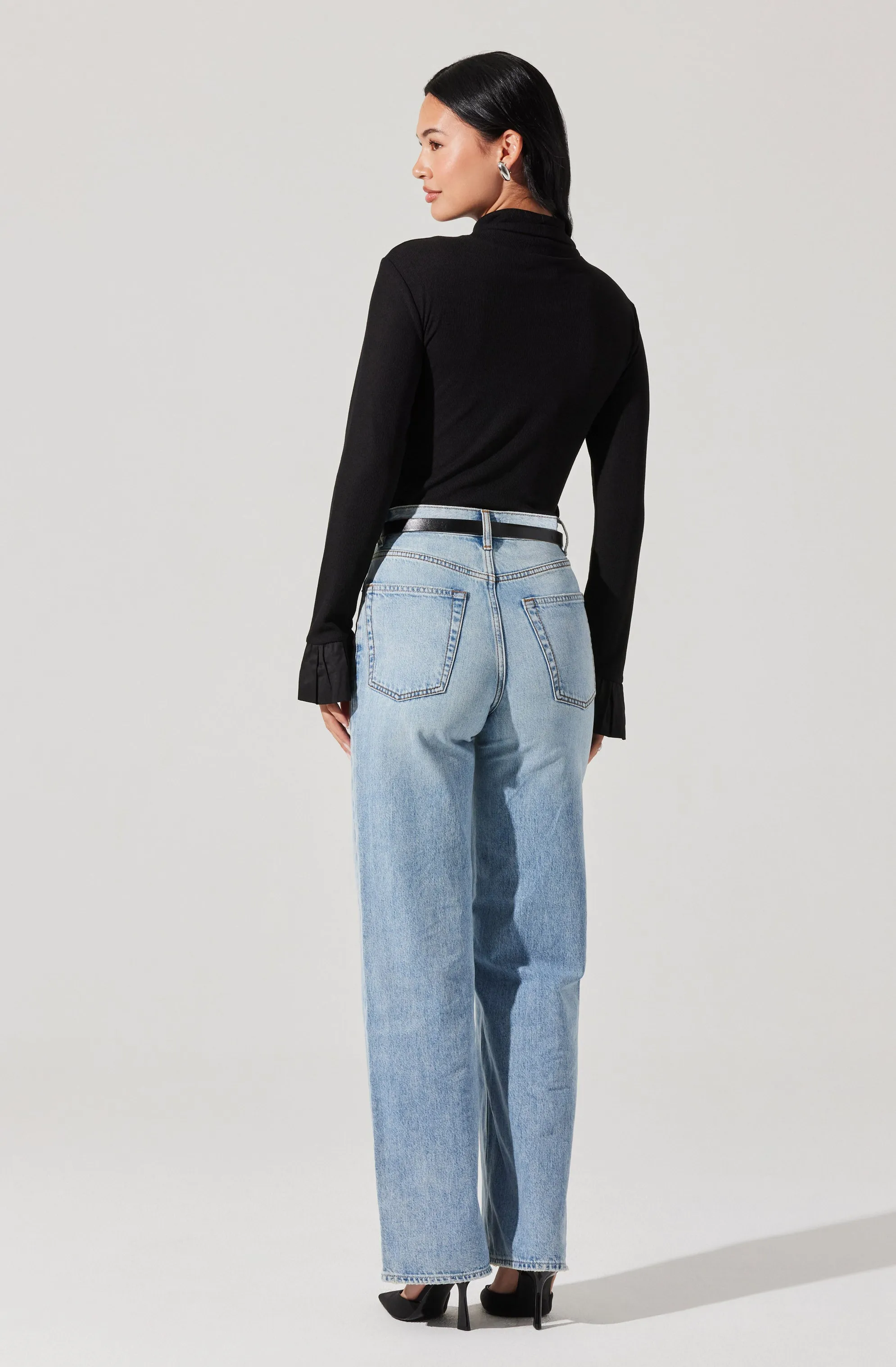 Flare Sleeve Ribbed Turtleneck sold by Astr product image thumbnail 4