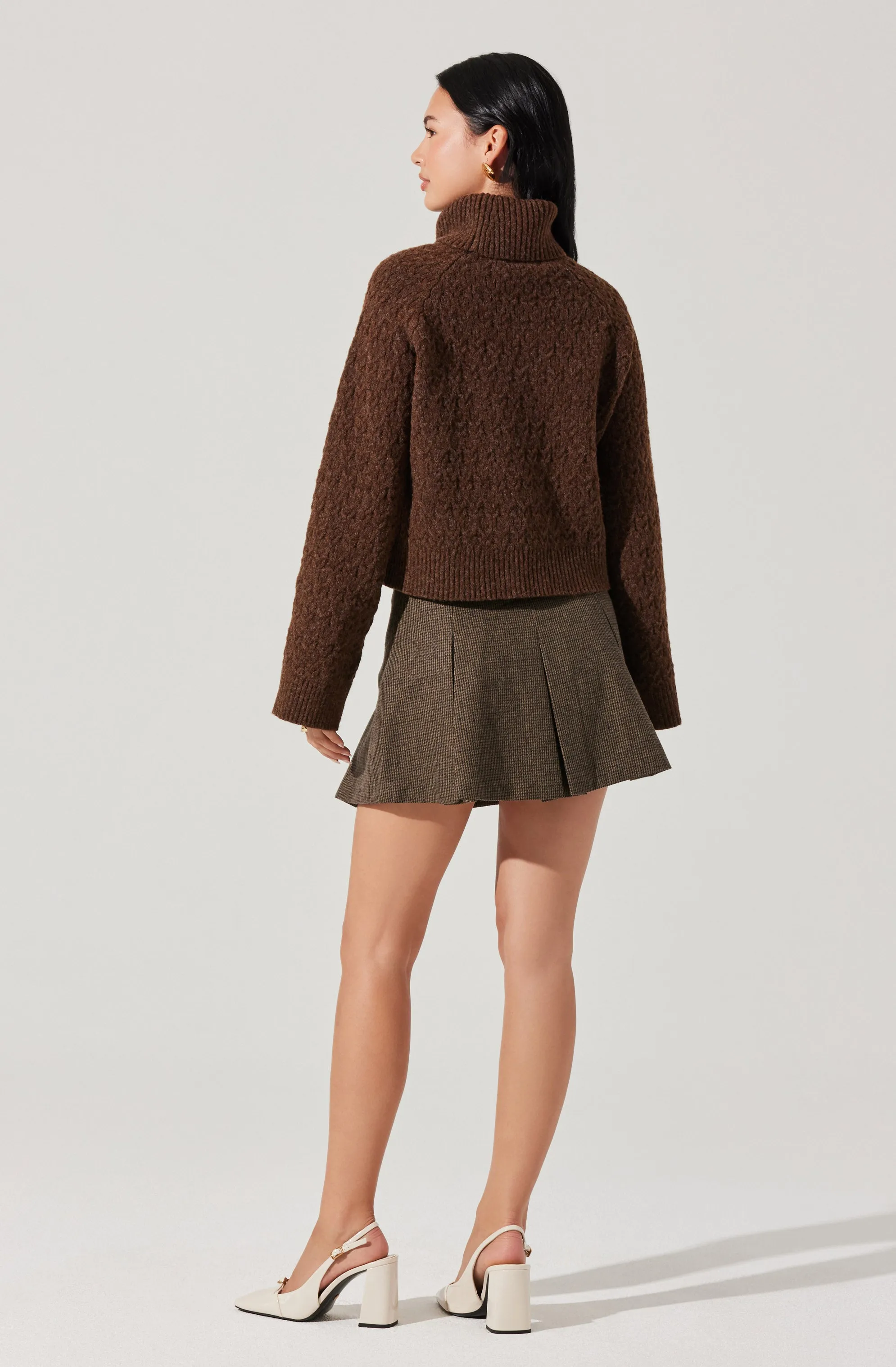 Textured Boxy Turtleneck Sweater sold by Astr product image thumbnail 4