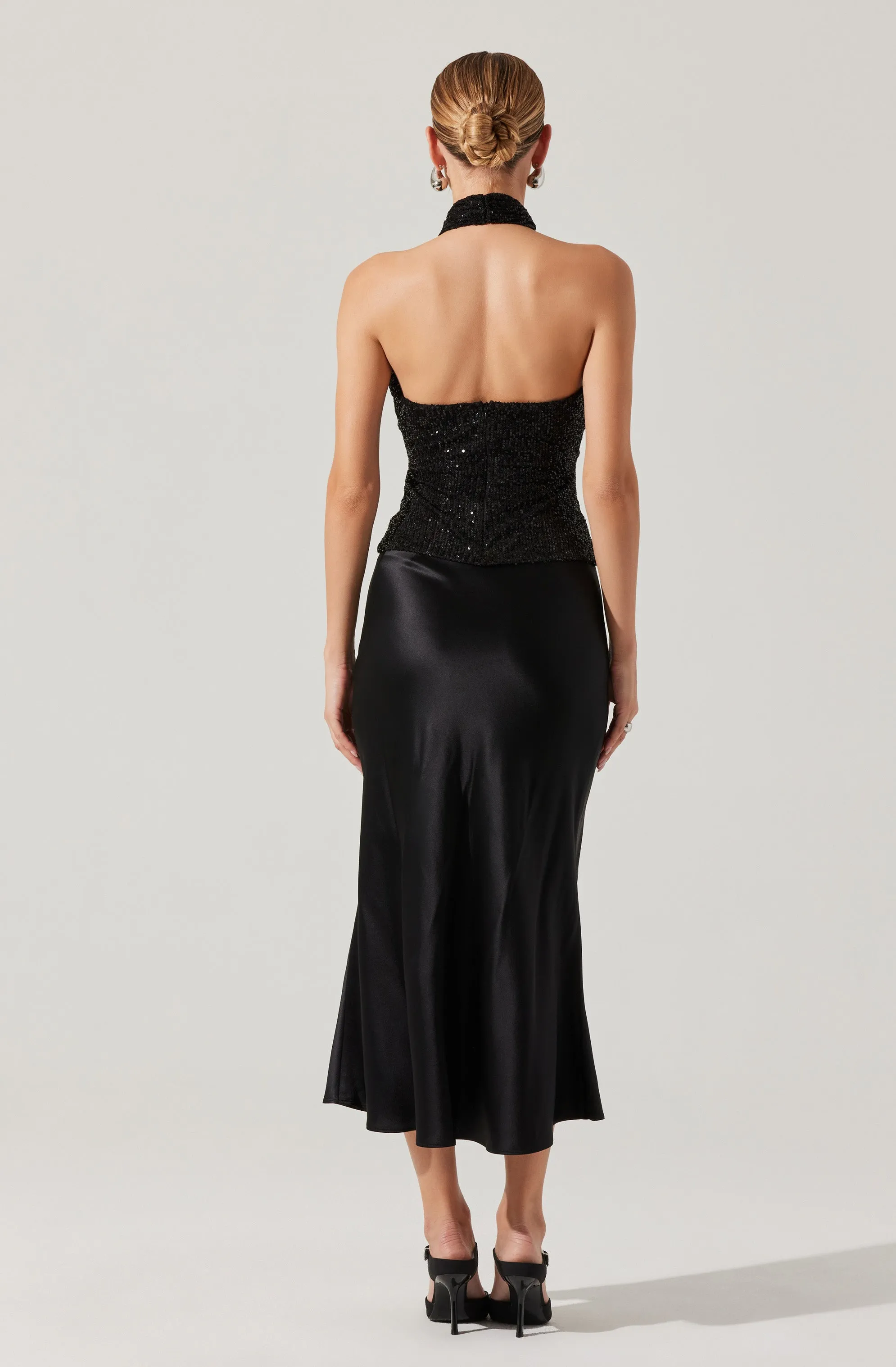 Sequin Crossover Halter Top sold by Astr product image thumbnail 4