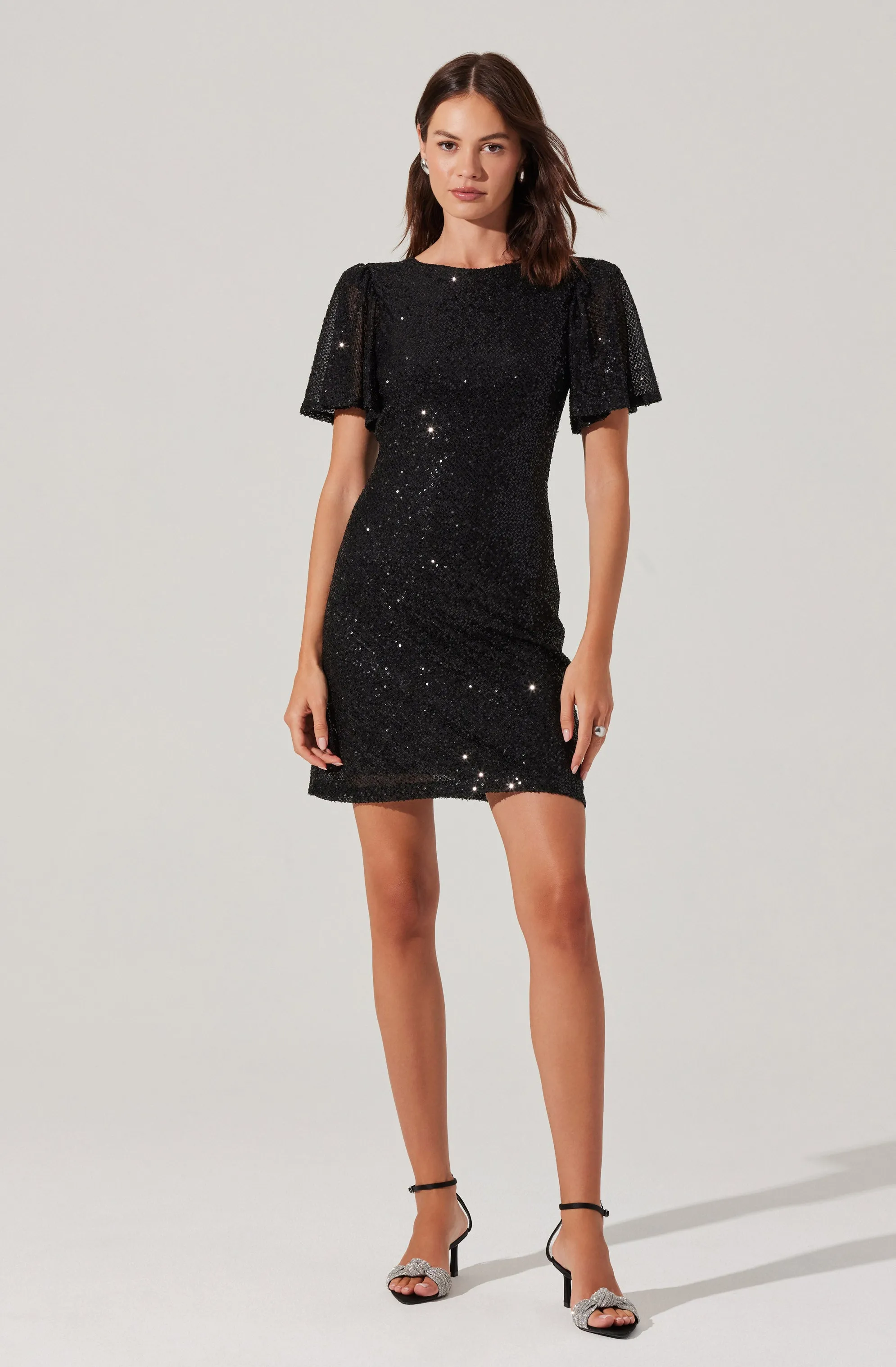 Sequin Flutter Sleeve Mini Dress sold by Astr product image thumbnail 3