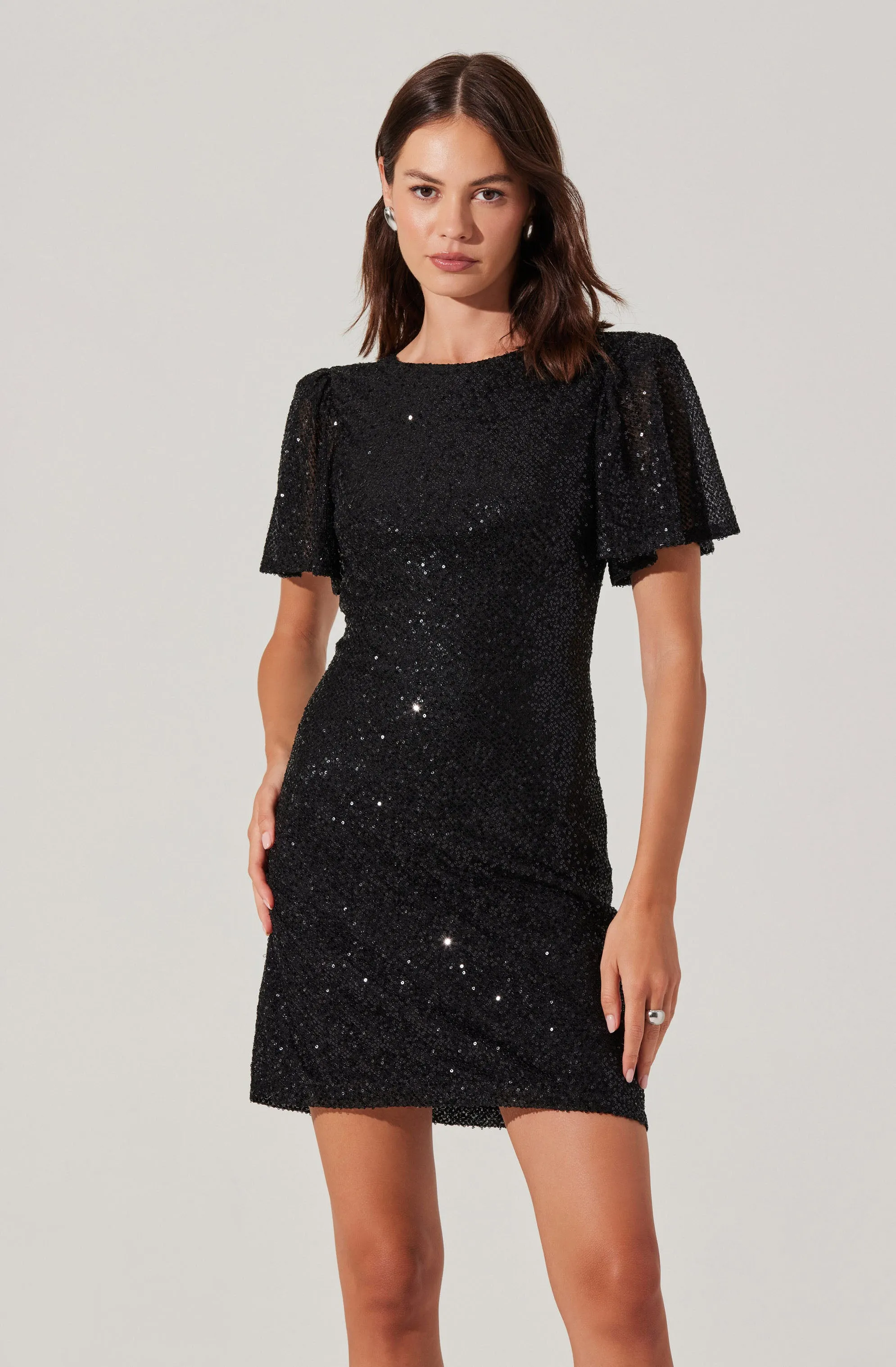Sequin Flutter Sleeve Mini Dress sold by Astr product image thumbnail 2