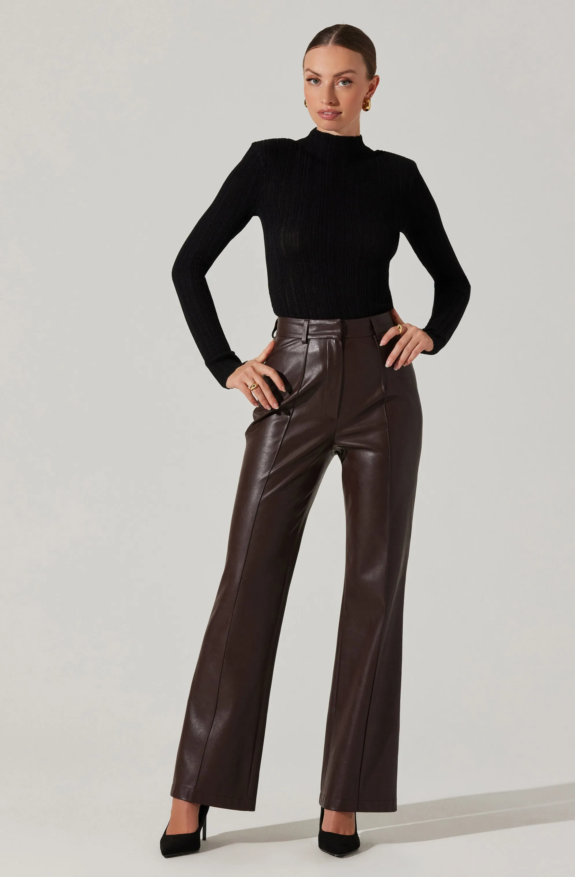 Vance Faux Leather Pants sold by Astr
