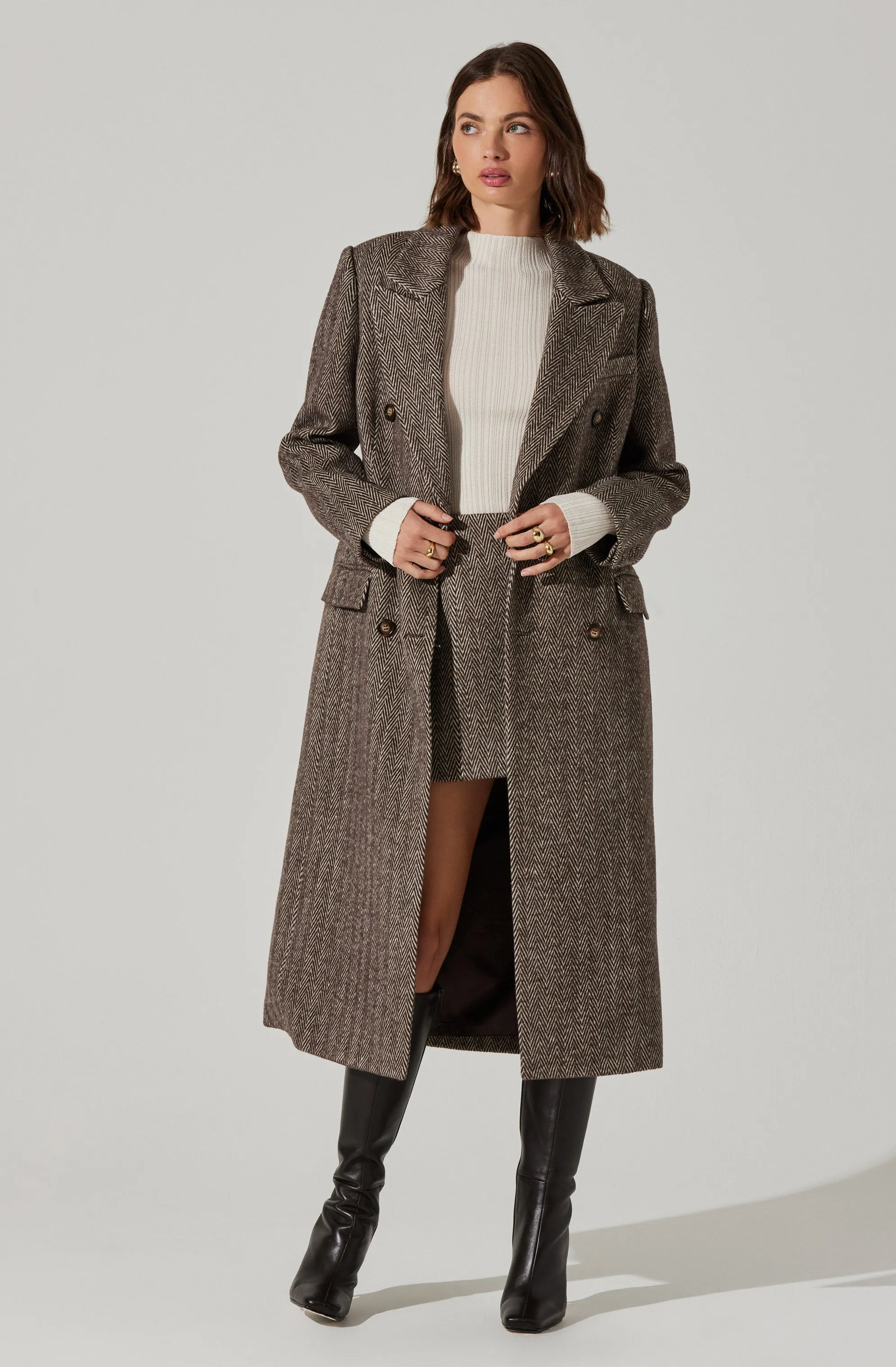 Morana Herringbone Coat sold by Astr