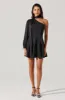 Satin Scarf Mini Skater Dress sold by Astr