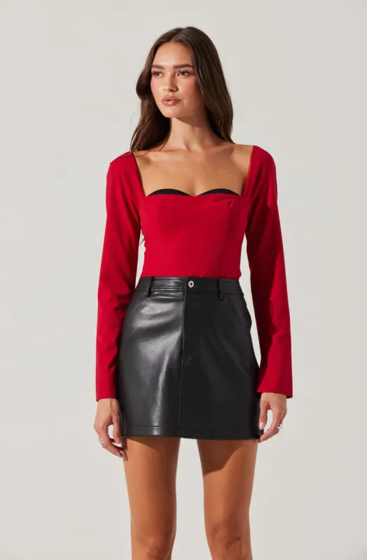Whitley Peekaboo Contrast Top made by Astr