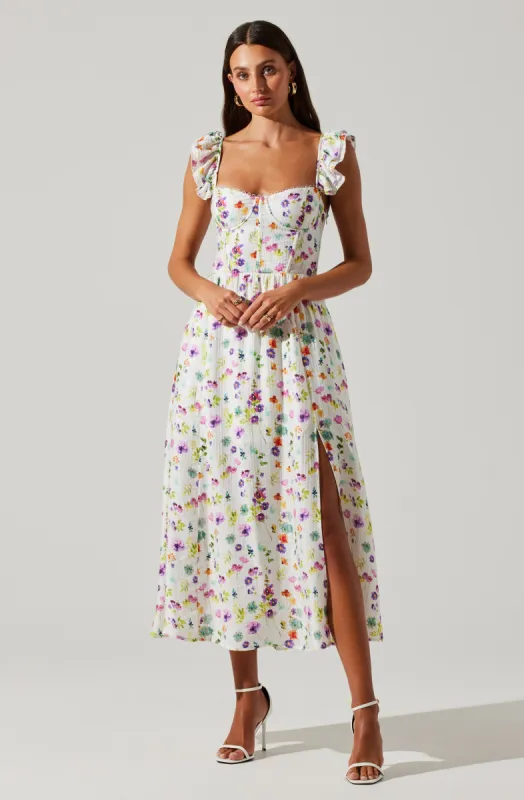 Wedelia Floral Bustier Midi Dress sold by Astr