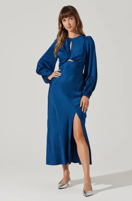 Suzy Satin Cutout Maxi Dress sold by Astr
