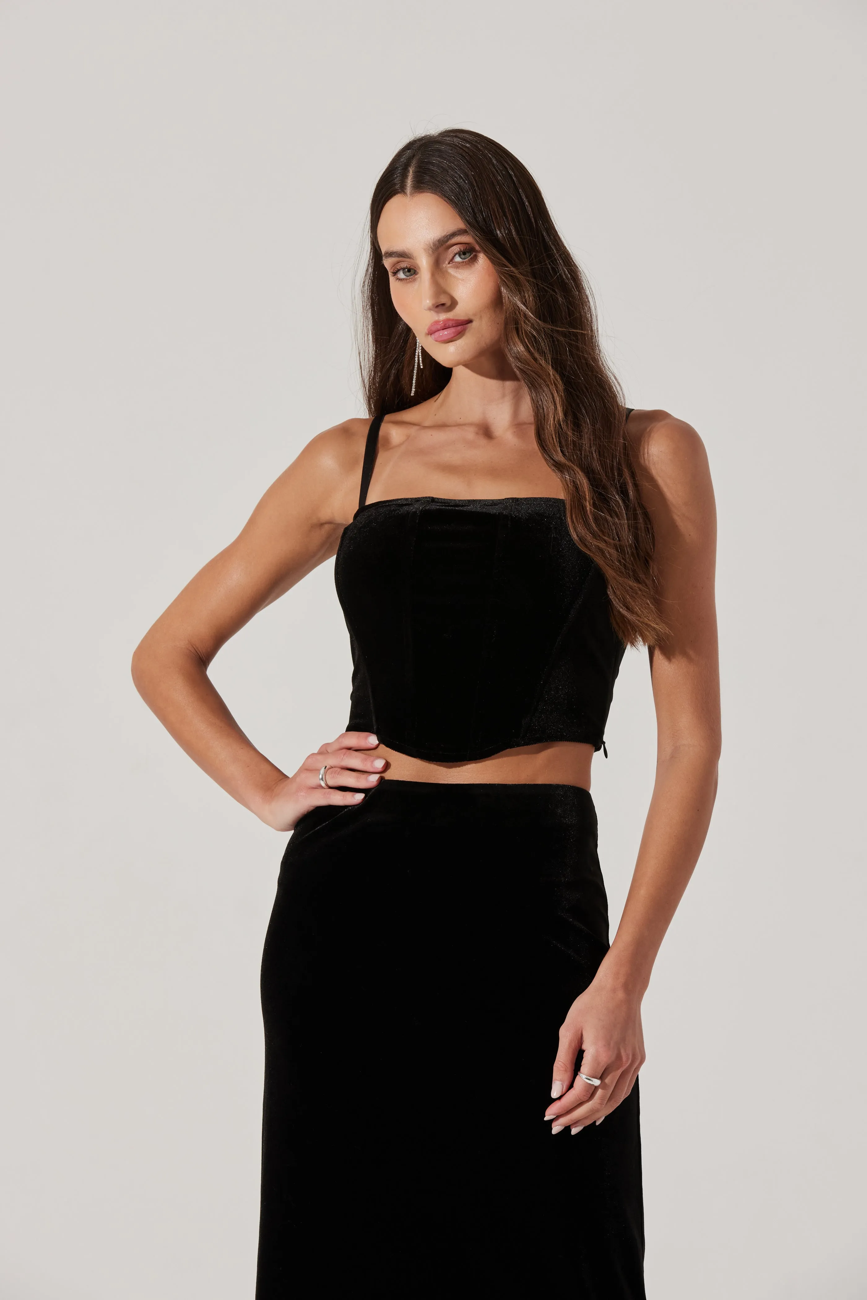 Velvet Bustier Crop Top sold by Astr