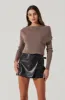 Faux Wrap Leather Skort sold by Astr