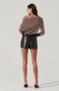 Faux Wrap Leather Skort sold by Astr