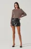 Faux Wrap Leather Skort sold by Astr