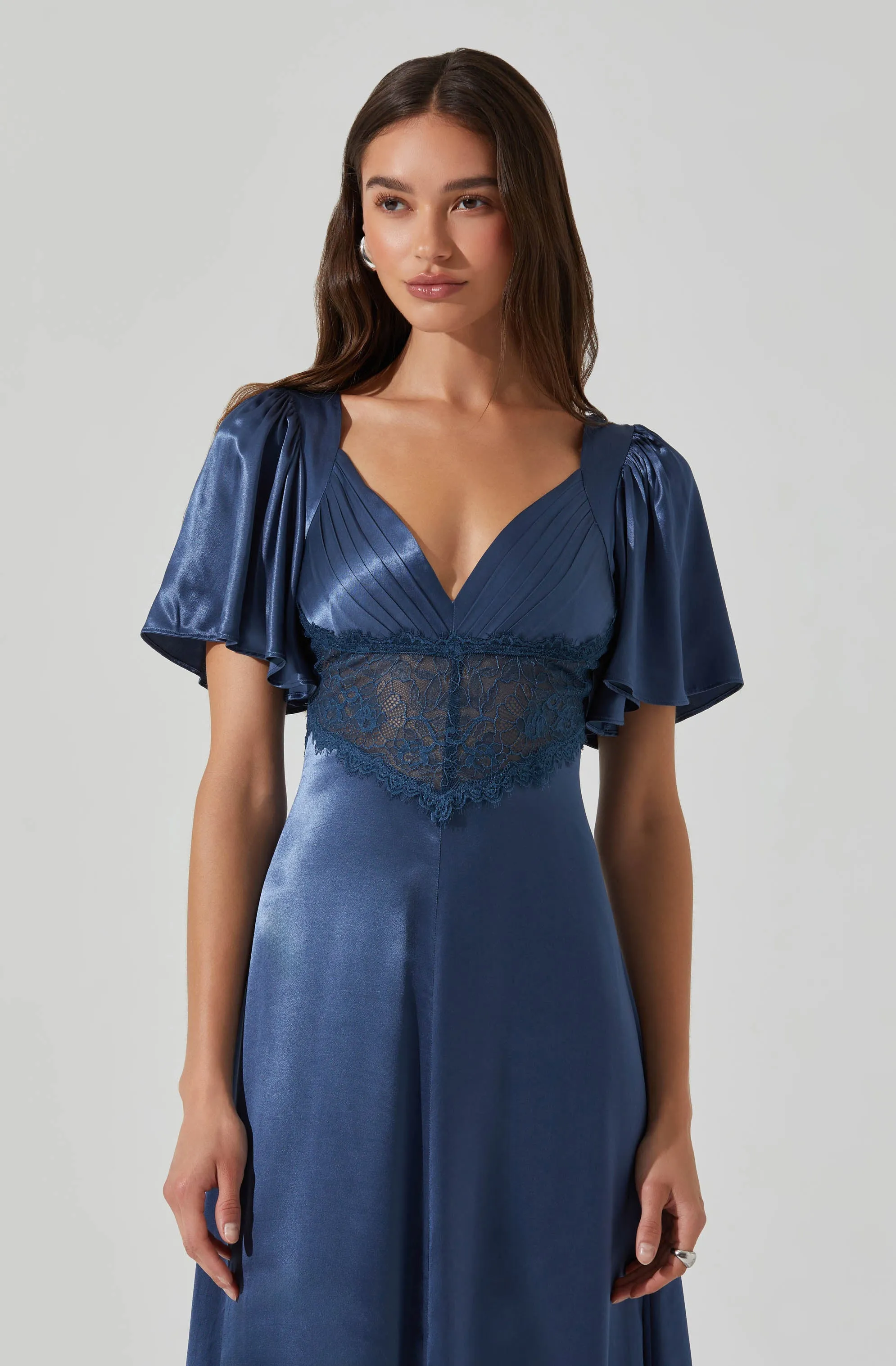 Aurelia Satin V-Neck Midi Dress sold by Astr product image thumbnail 2