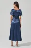 Aurelia Satin V-Neck Midi Dress sold by Astr