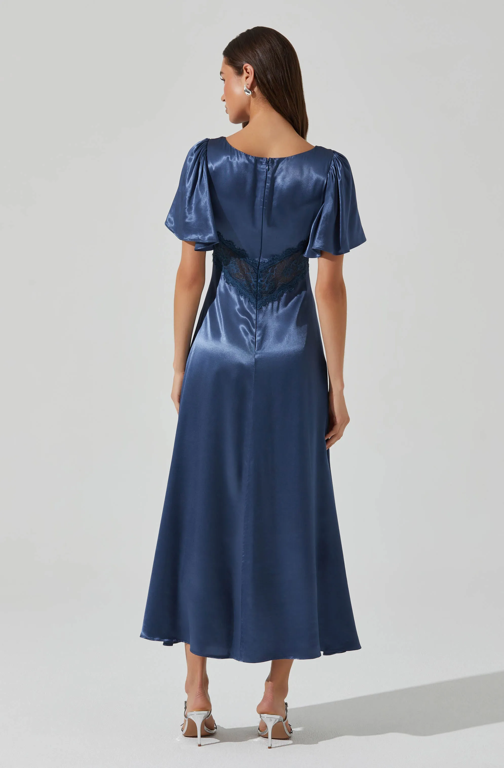 Aurelia Satin V-Neck Midi Dress sold by Astr product image thumbnail 5