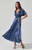 Aurelia Satin V-Neck Midi Dress sold by Astr