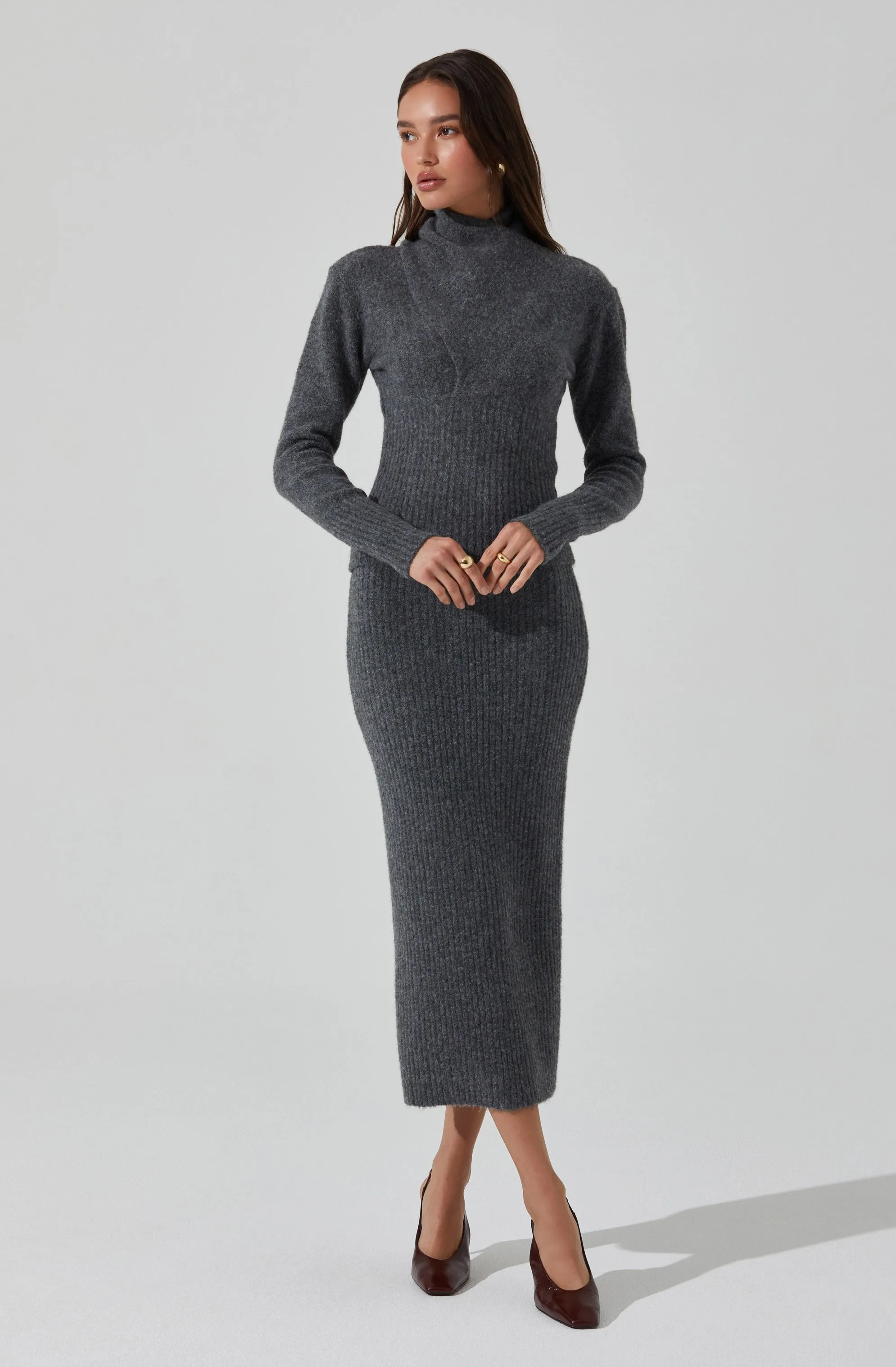 Neve Ribbed Sweater Midi Skirt sold by Astr product image thumbnail 3