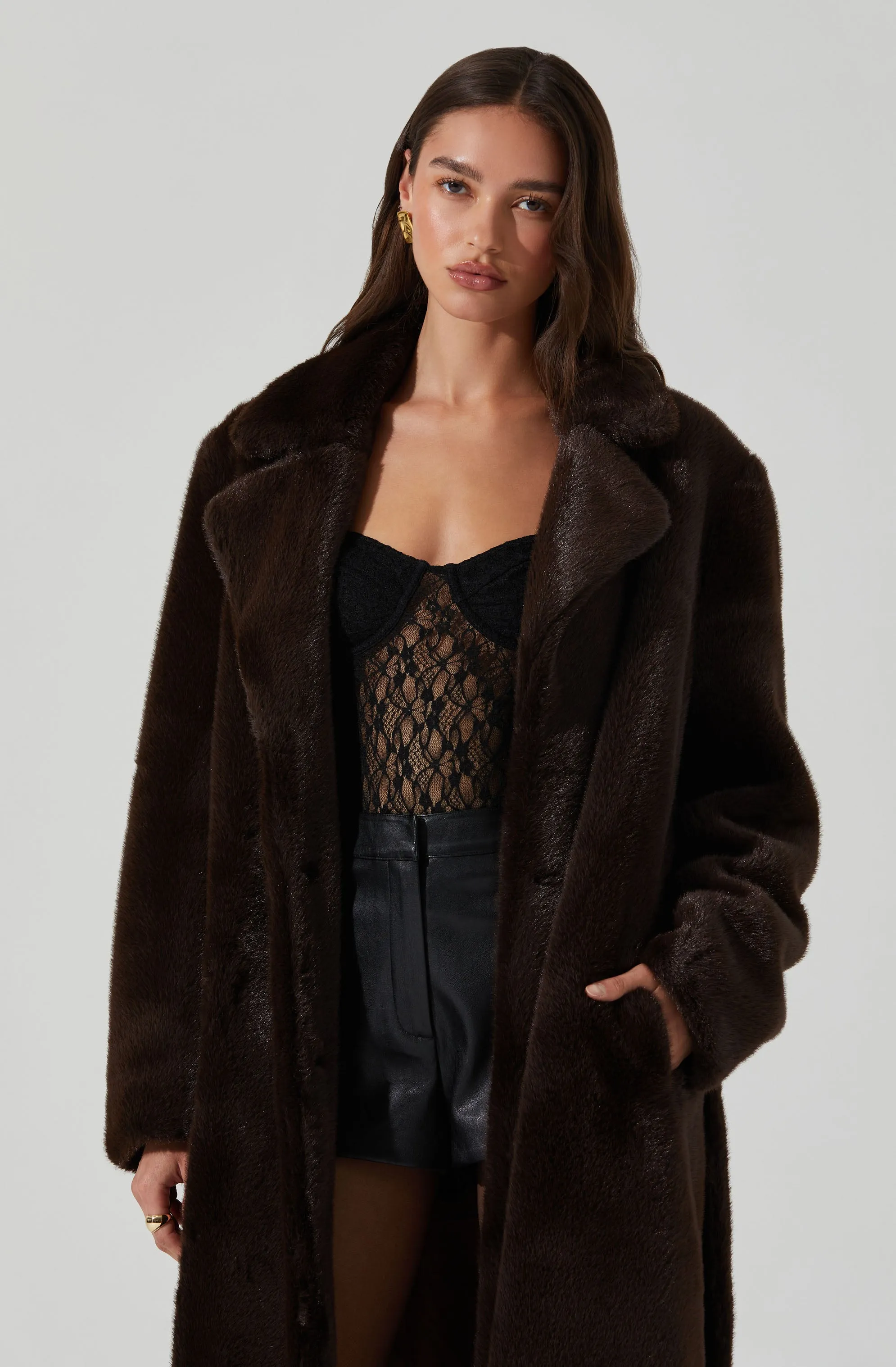 Maisie Faux Fur Longline Coat sold by Astr product image thumbnail 5