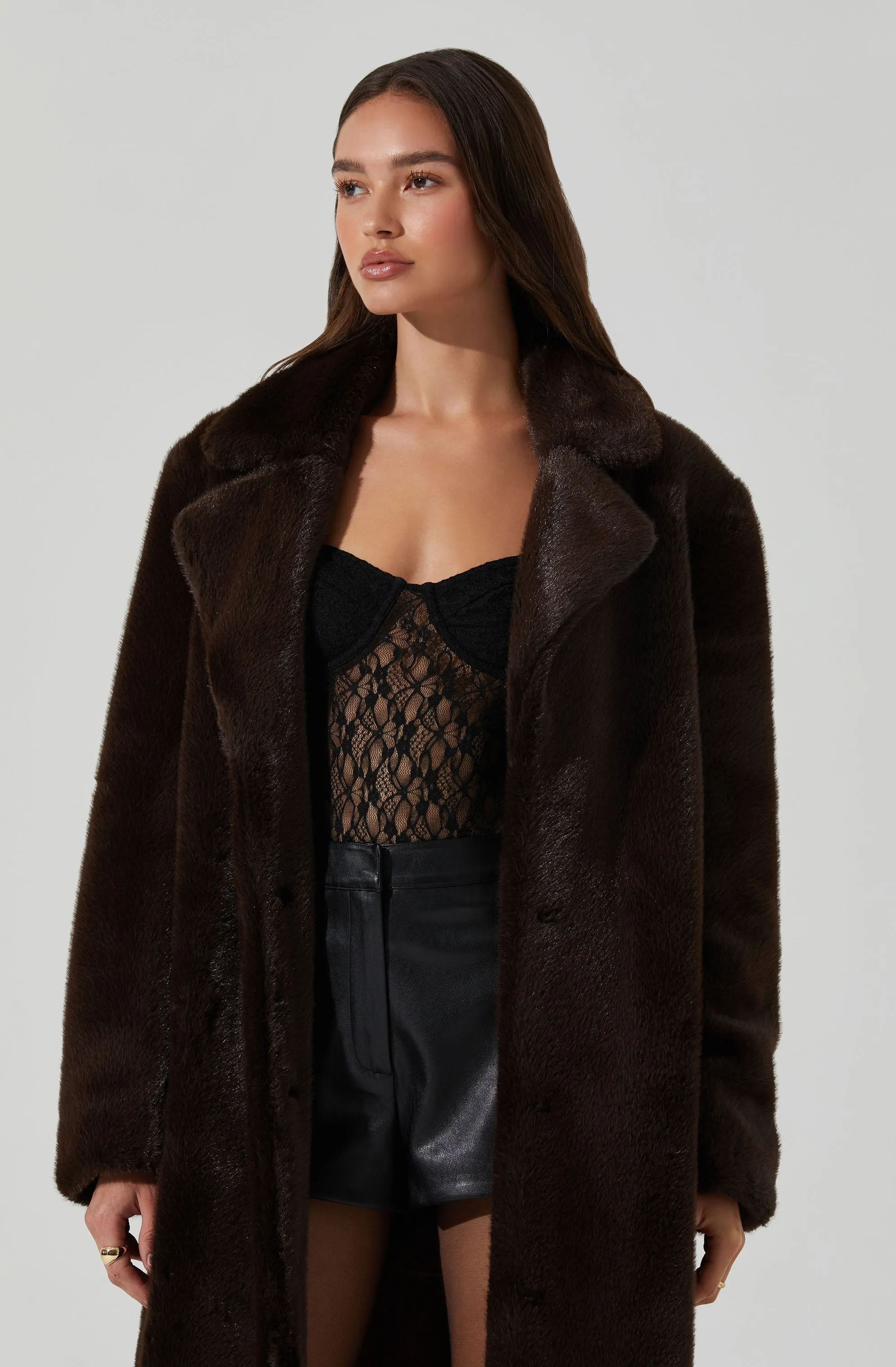 Maisie Faux Fur Longline Coat sold by Astr product image thumbnail 2