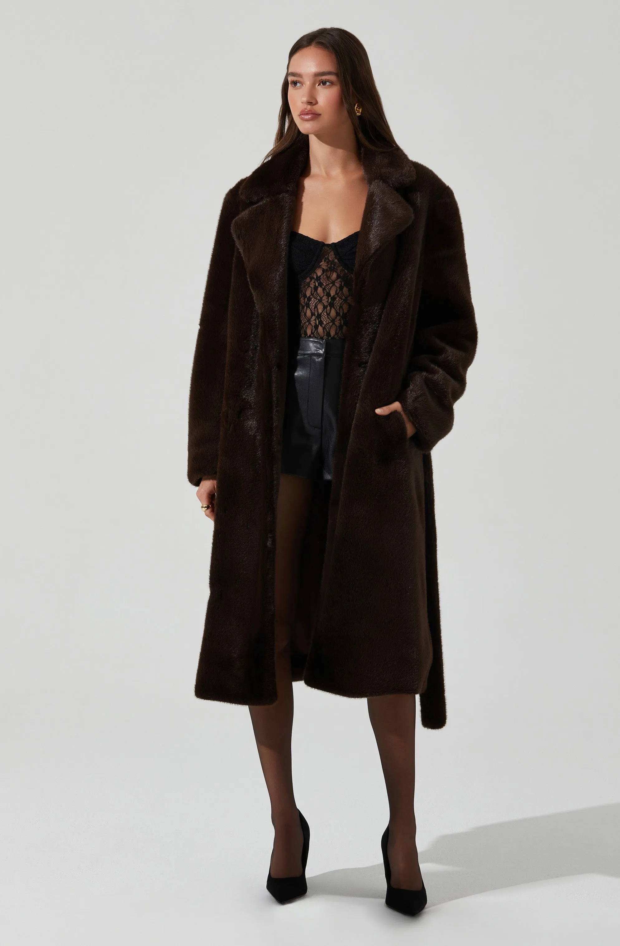 Maisie Faux Fur Longline Coat sold by Astr product image thumbnail 3