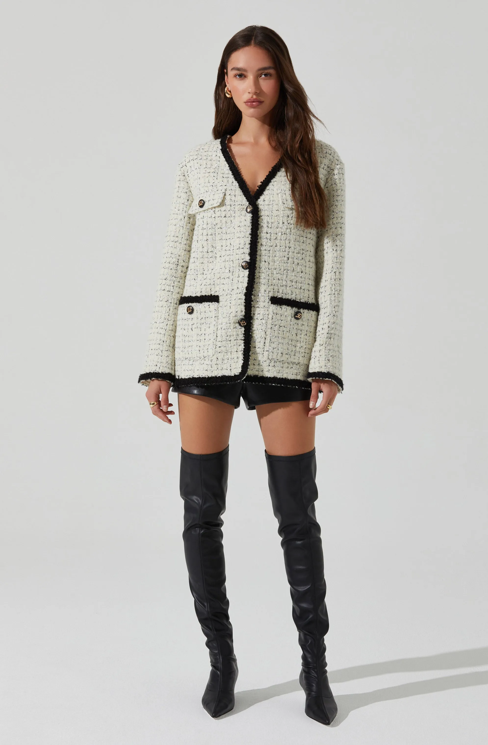 Editha Contrast Tweed Coat sold by Astr product image thumbnail 2