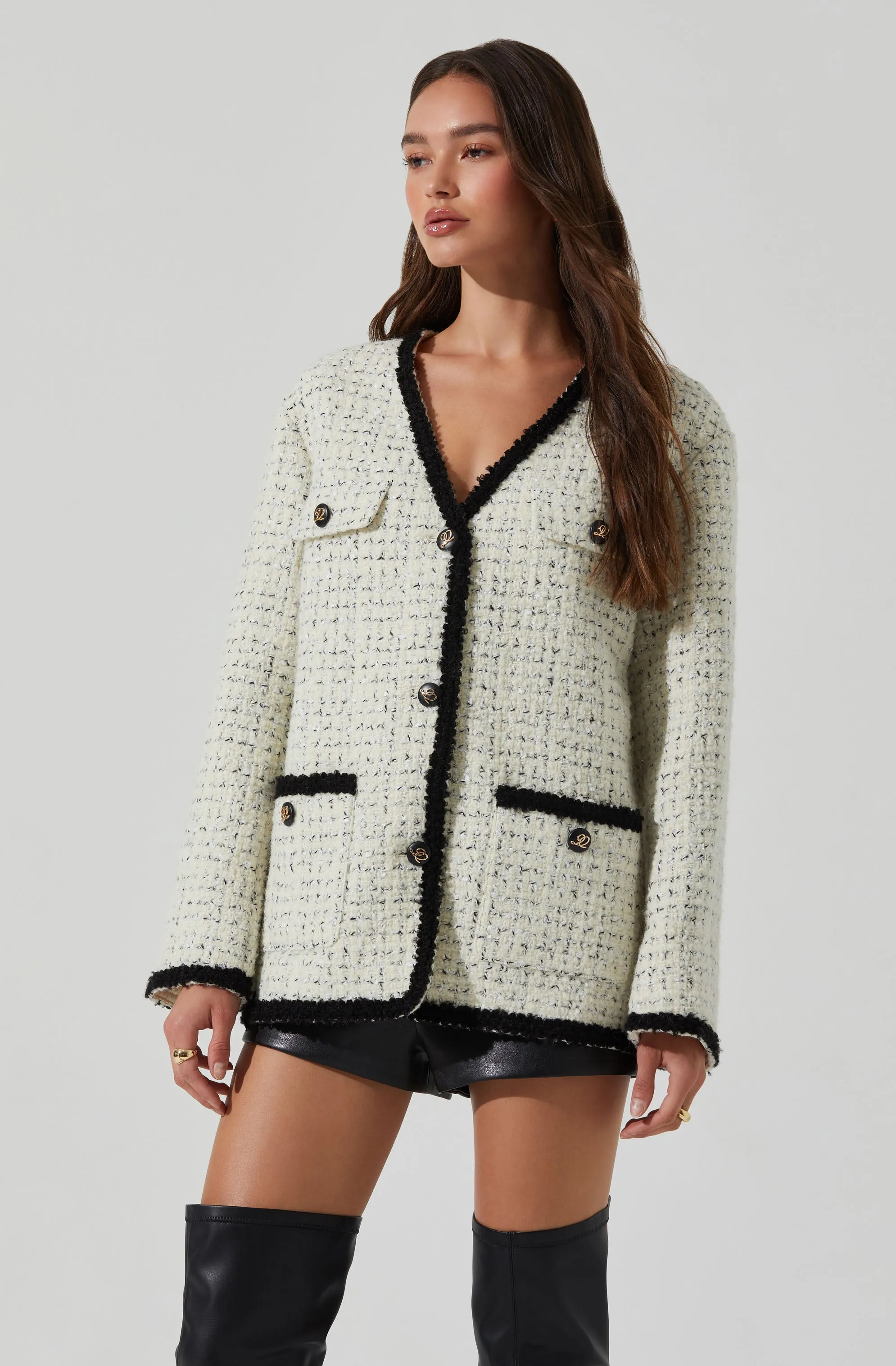 Editha Contrast Tweed Coat sold by Astr product image thumbnail 3