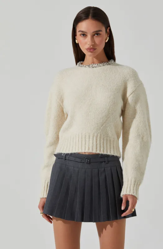 Rowyn Embellished Collar Sweater sold by Astr
