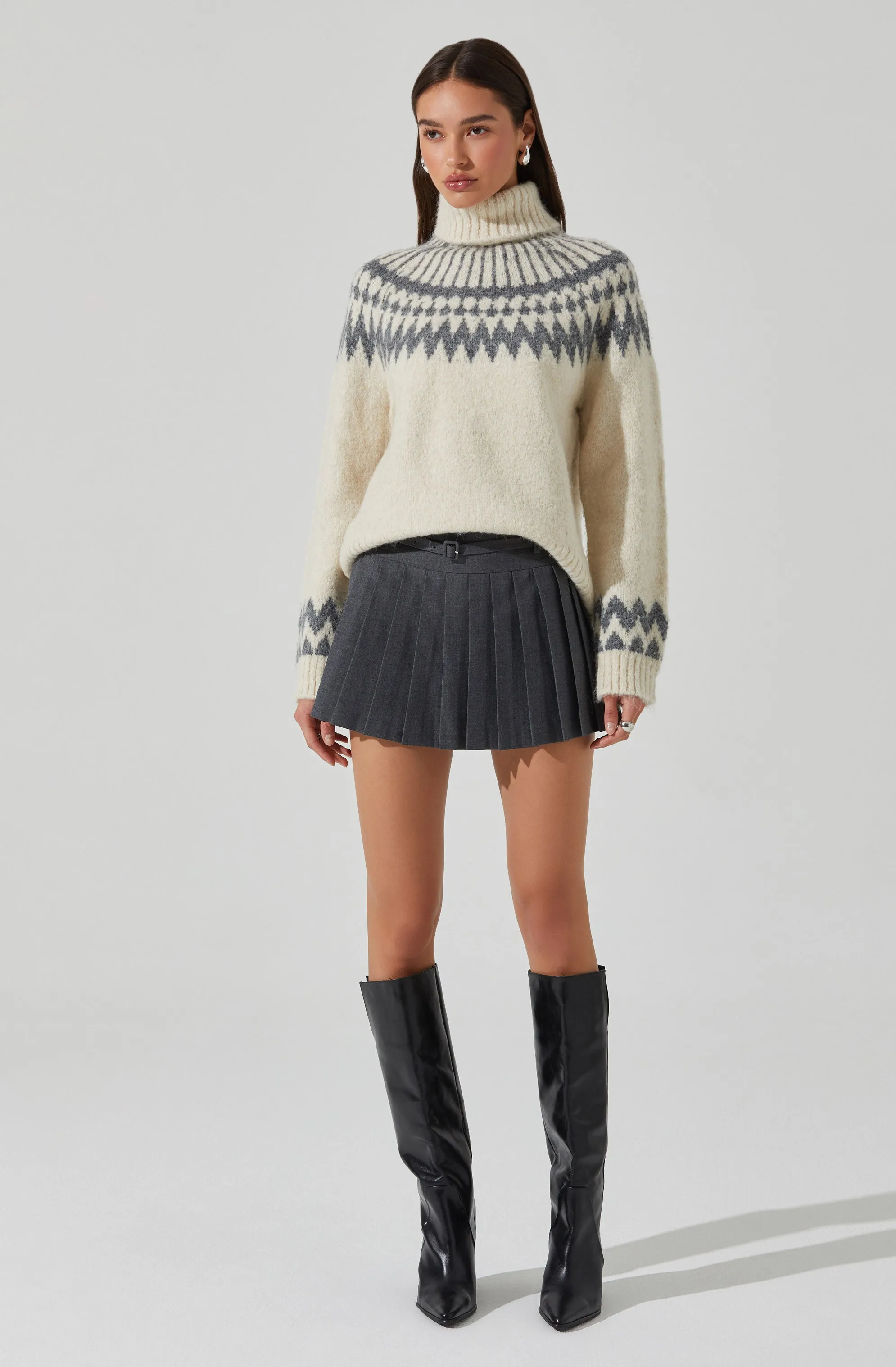 Leka Fair Isle Turtleneck Sweater sold by Astr product image thumbnail 2