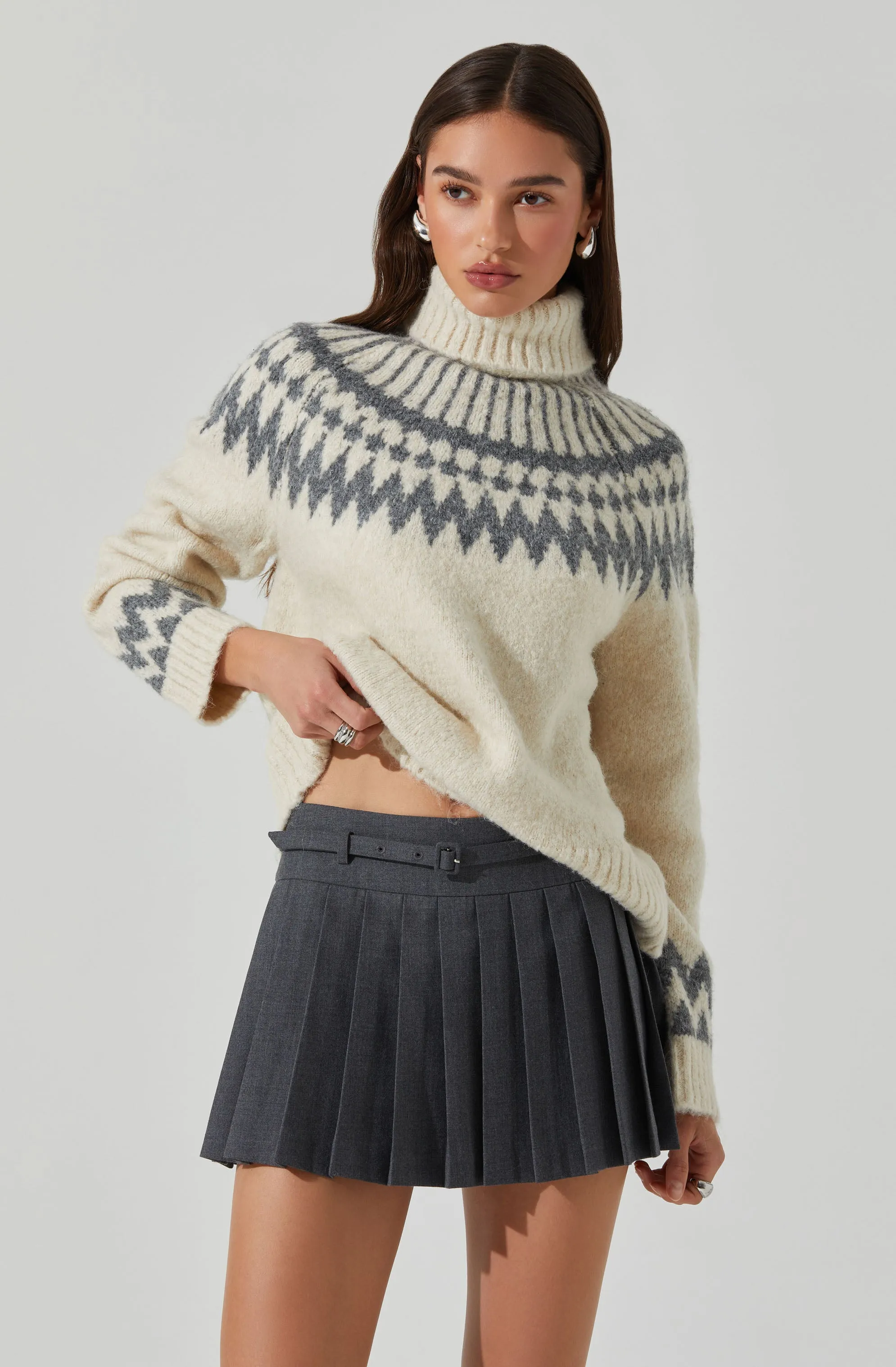 Leka Fair Isle Turtleneck Sweater sold by Astr product image thumbnail 3